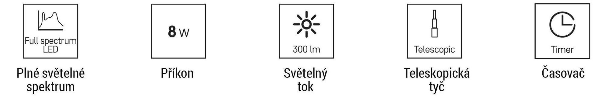 EMOS LED pěstební lampa pro pokojové rostliny a sukulenty, kulatá lampa pro orchideje s časovačem, výškově nastavitelná, 300lm, 1,7m USB kabel, Z7902