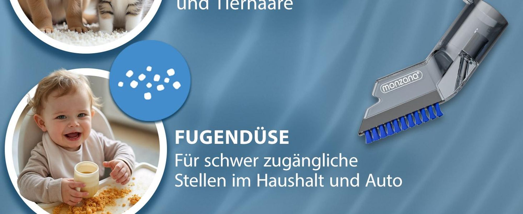 MONZANA Polsterreiniger Gerät Waschsauger mit 2-in-1 Bürstenaufsatz
