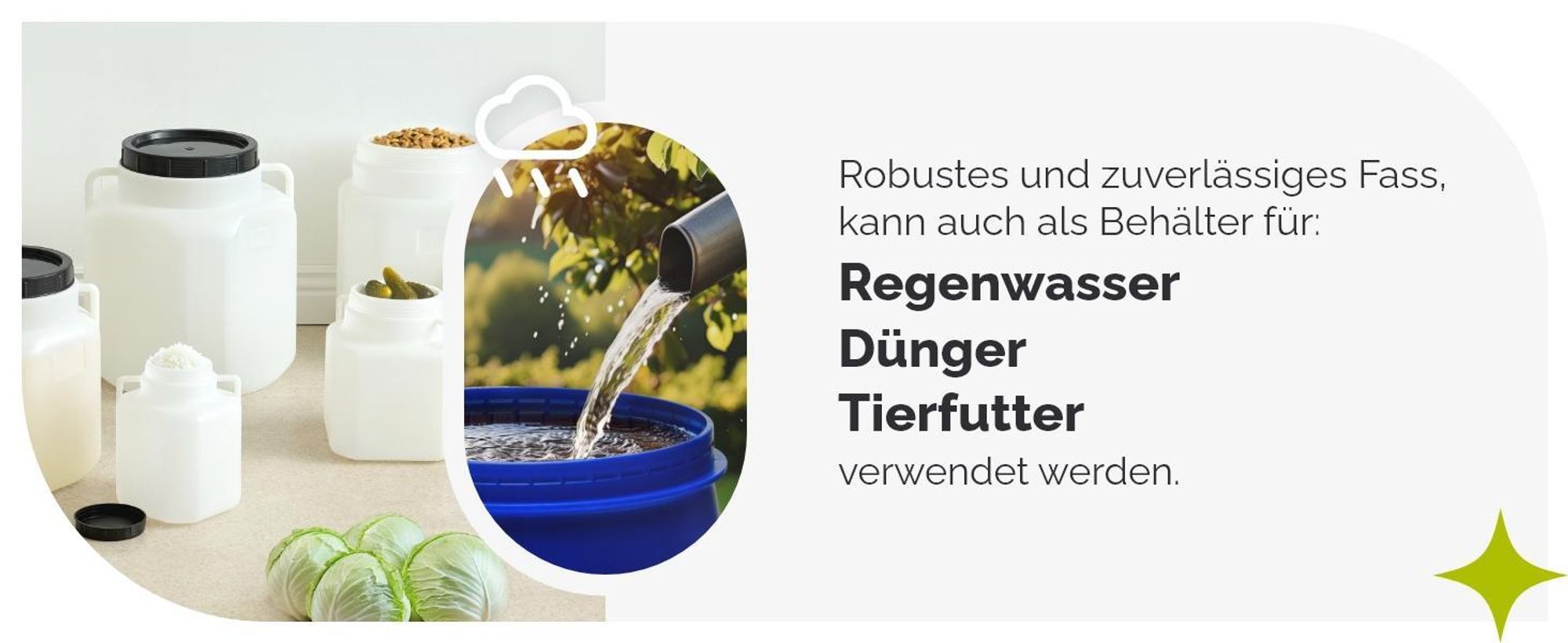 Garronda 2x Plastikfass Lebensmittelfass Sauerkrautfass Hobbock Garten GD-0078