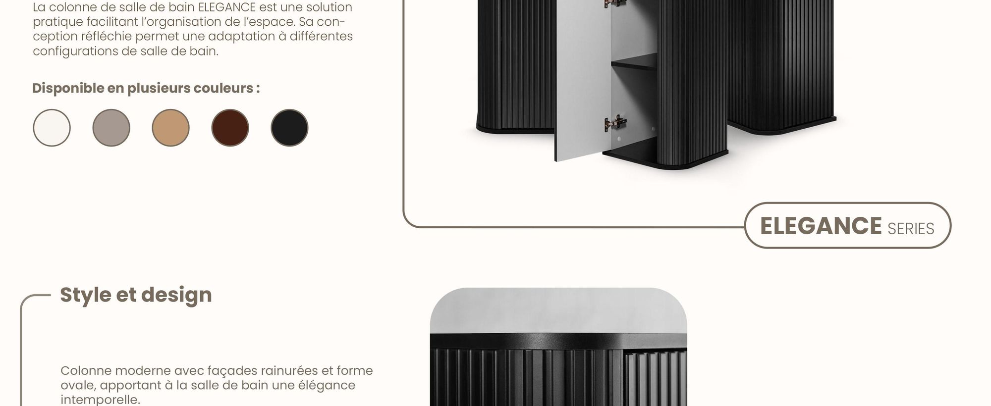 Armoire haute - 139 cm - Noir