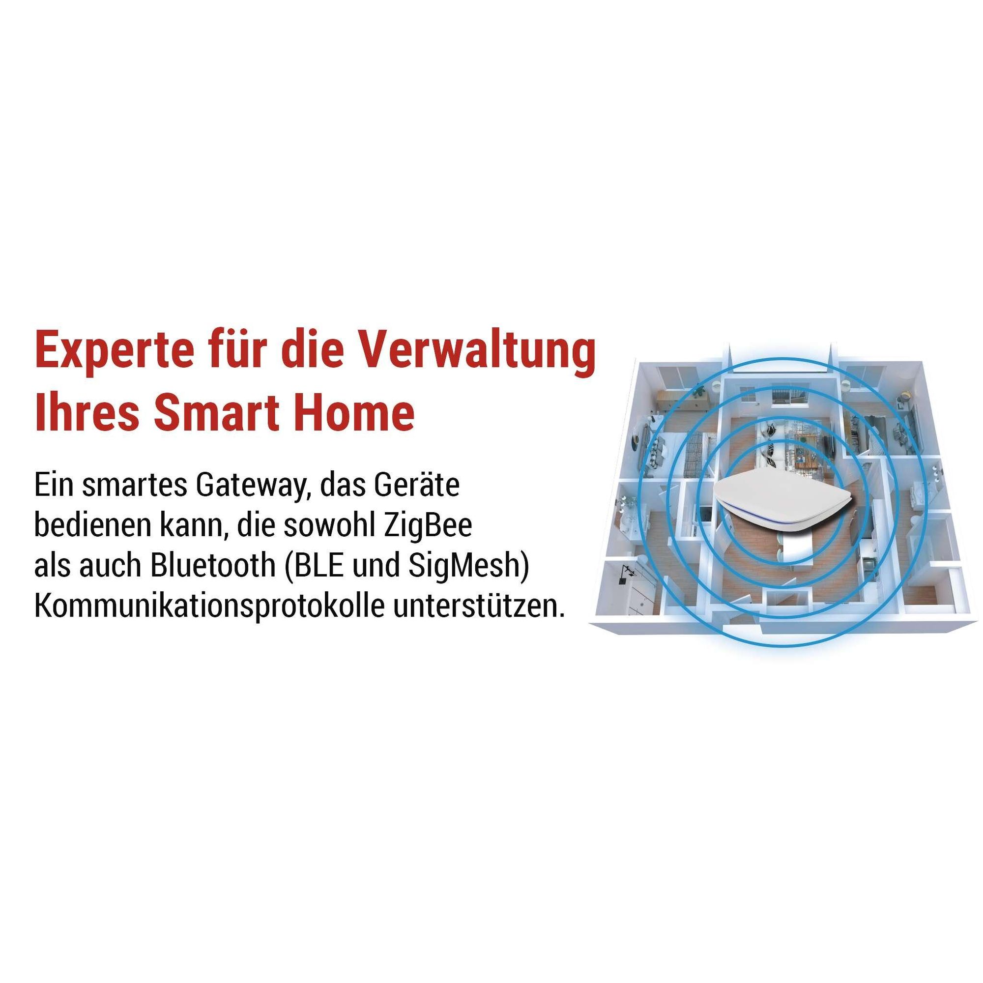 EMOS GoSmart ZigBee-Gateway für 128 Smart-Geräte, Smart Home Hub kompatibel mit Tuya, Smart Life, Lidl, mit Bluetooth, 2,4 GHz WiFi, weiß, H5002