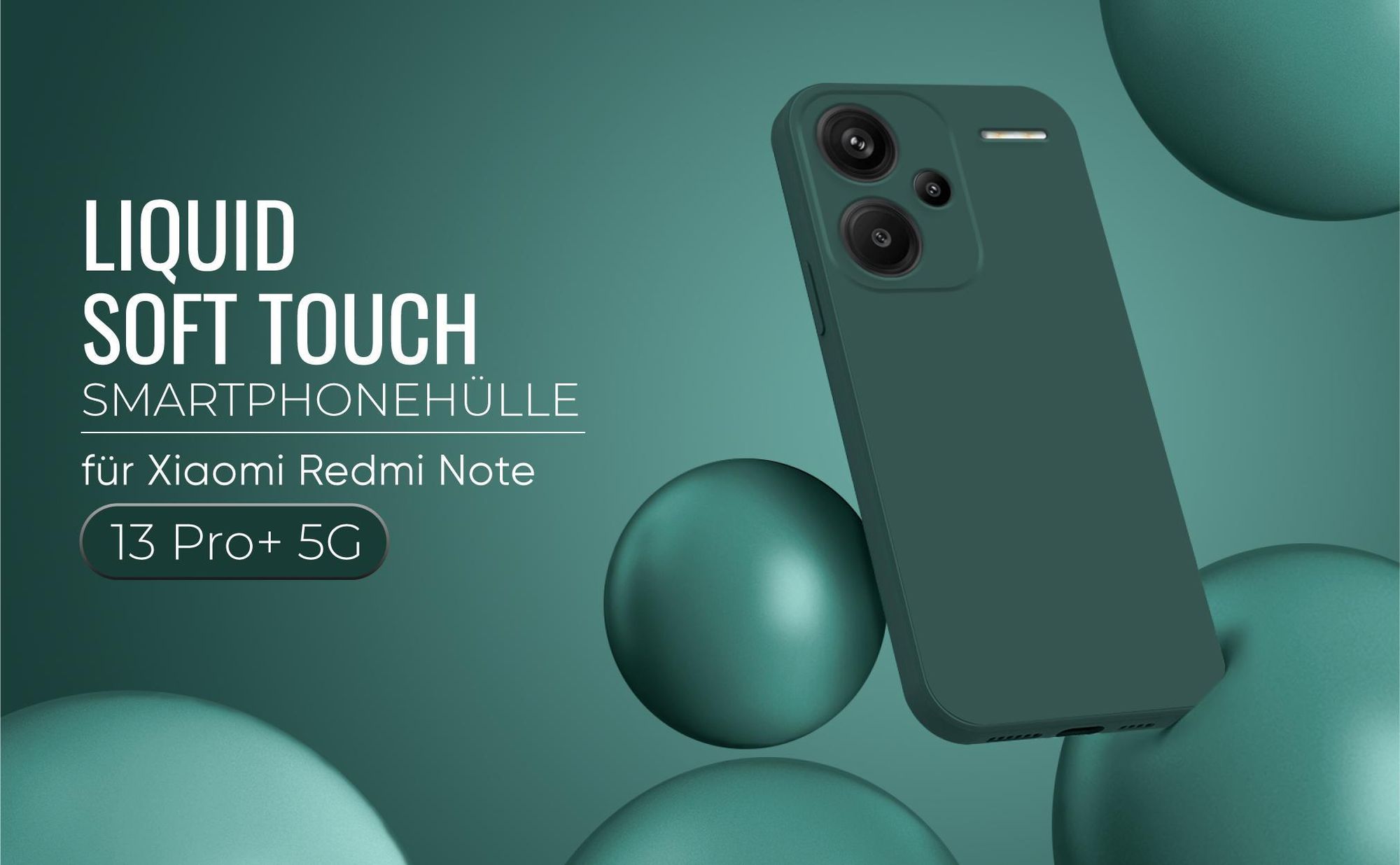 Liquid Soft Touch Smartphone Hülle in Grün für Xiaomi Redmi Note 13 Pro+ 5G