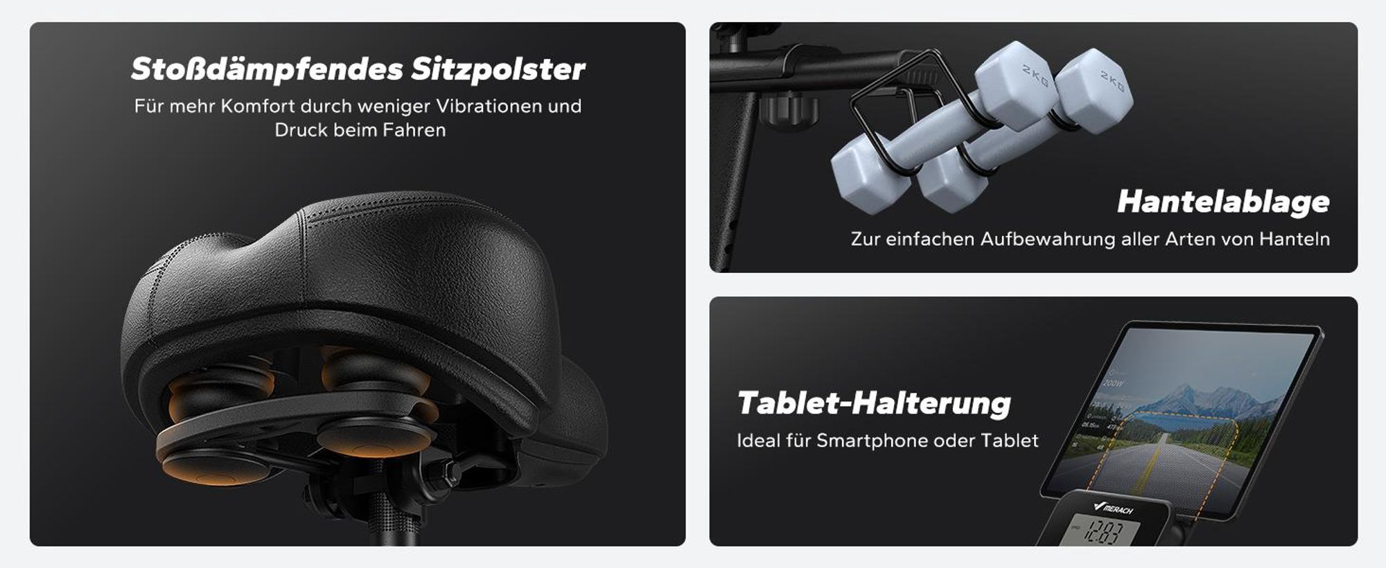 Heimtrainer für Zuhause, Fitnessbike mit LCD-Display bis 158 KG, bequeme und leise, verstellbarer magnetischer Widerstand, Heimfitness