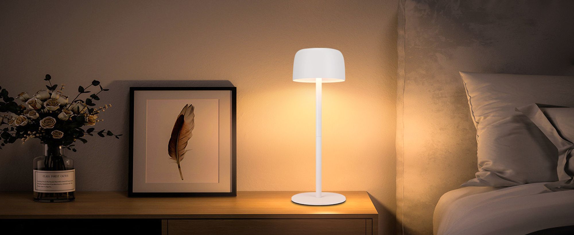 ZMH LED Tischleuchte Kabellos Dimmbar weiß Touch Tischlampe Höhenverstellbar USB Aufladbar Akku nachttischlampe Wasserdichte mit 3 Farbtemperaturen