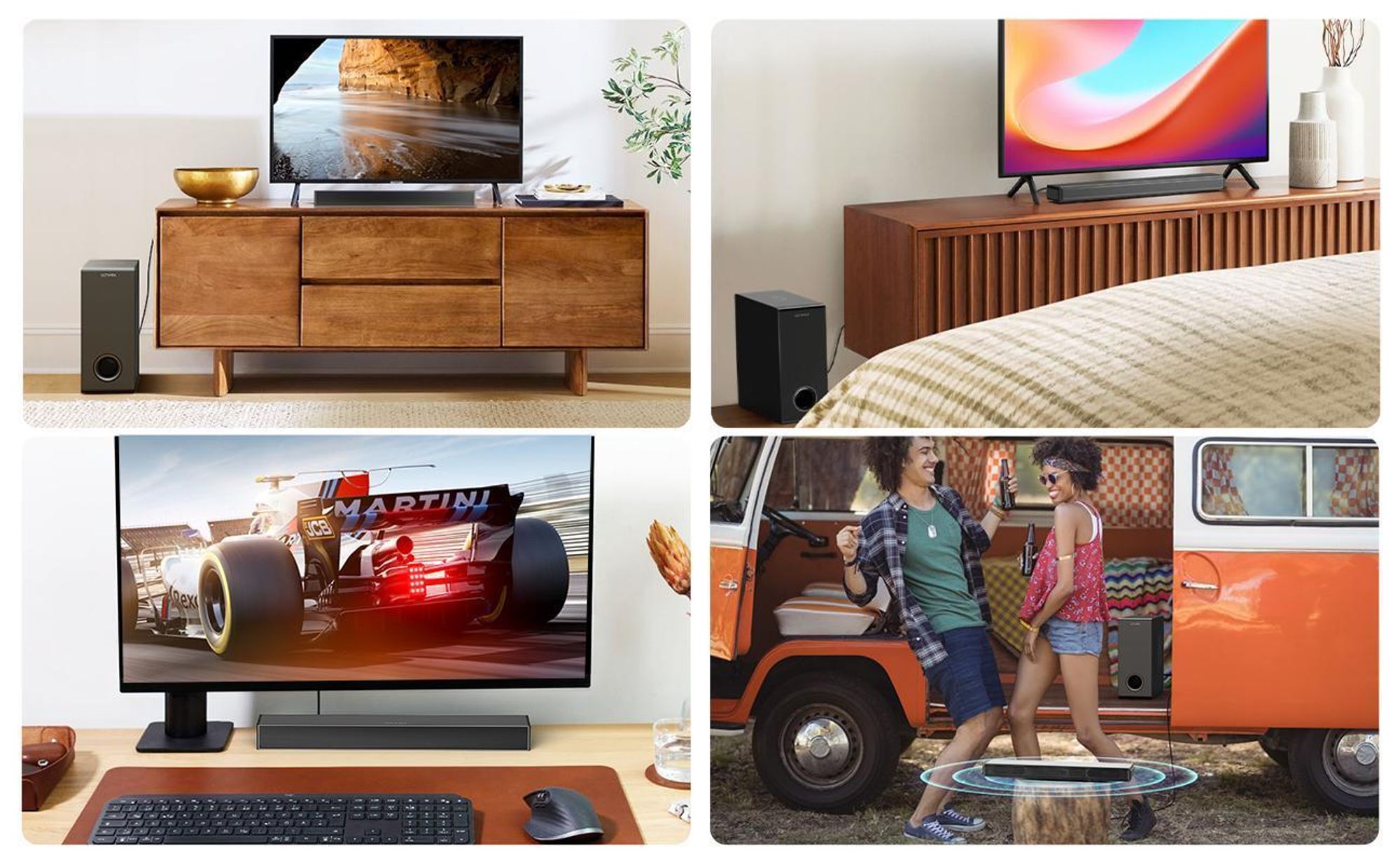 ULTIMEA soundbar 5,25'' głośnik niskotonowy, BASSMAX, smukła konstrukcja 3,8 cm, Nova S40