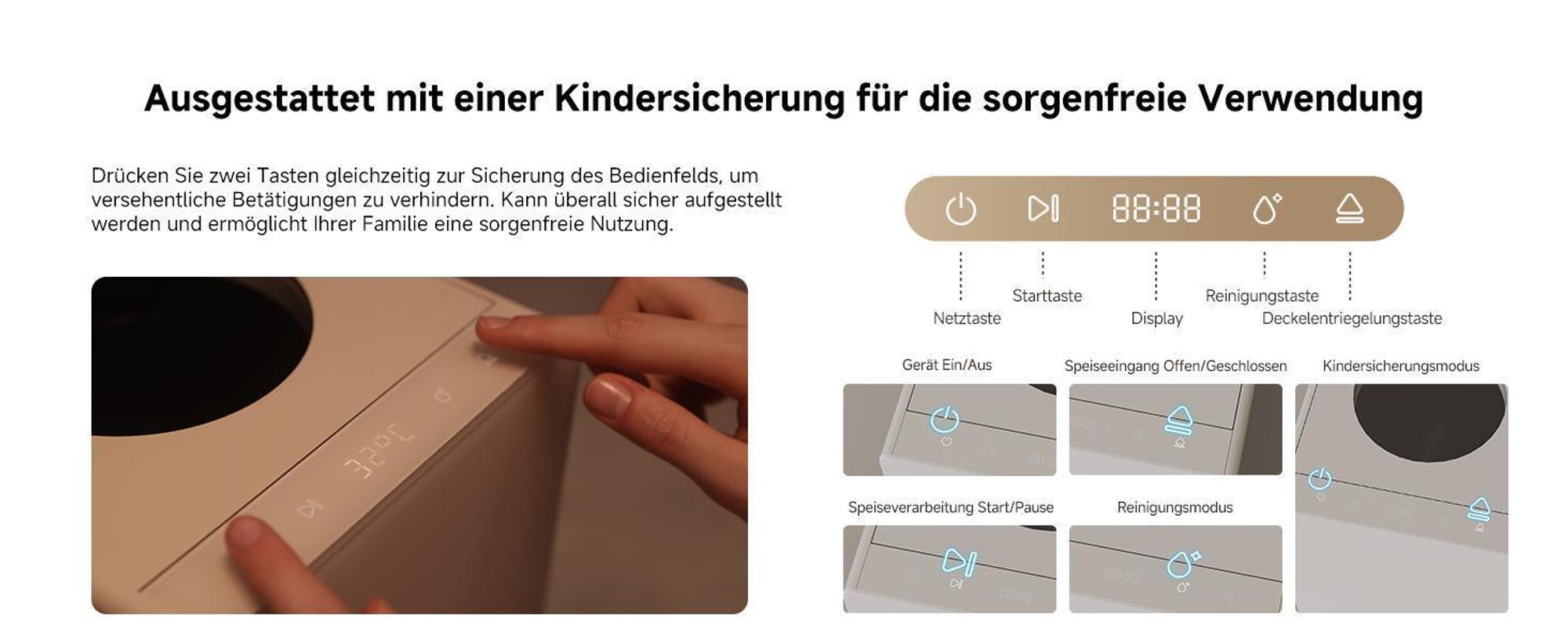Dreame SF25 Küchenabfallzerkleinerer, Trion Dreiklingensystem, Aktivkohlefilter, Geruchskontrolle, Selbstreinigung bei hohen Temperaturen,2.5L,27dBA