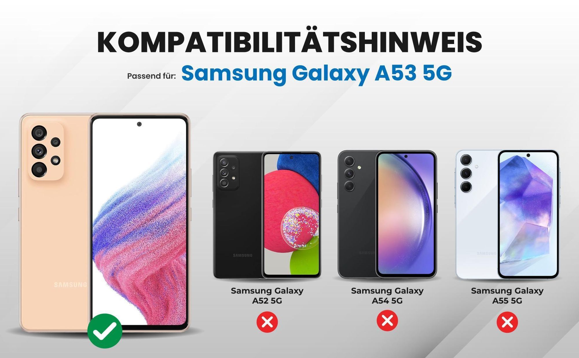 Kompatibilitätshinweise Hülle für Samsung Galaxy A53 5G