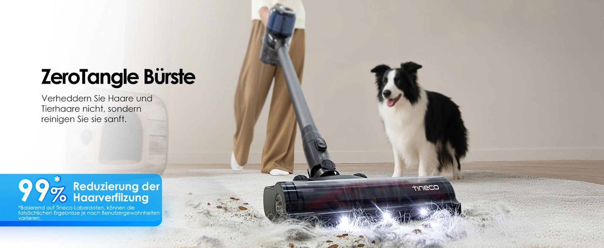 ZeroTangle Bürste Verheddern Sie Haare und Tierhaare nicht, sondern reinigen Sie sie sanft.