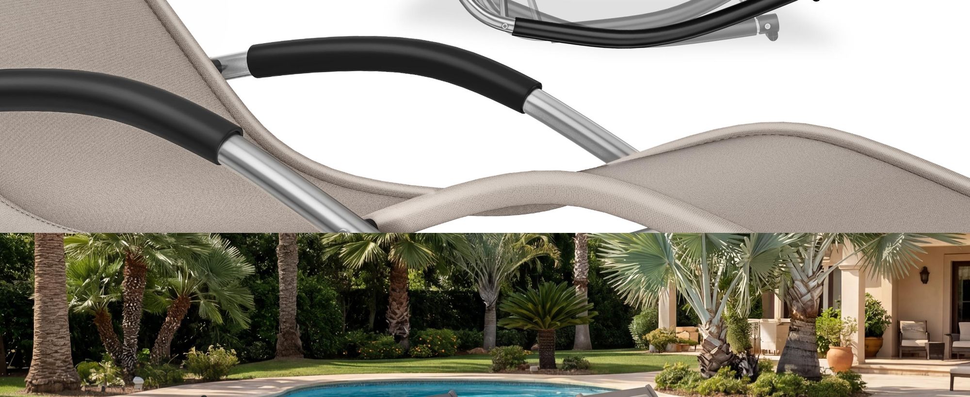 tectake® Gartenliege Taya, ergonomisch, Schwingfunktion