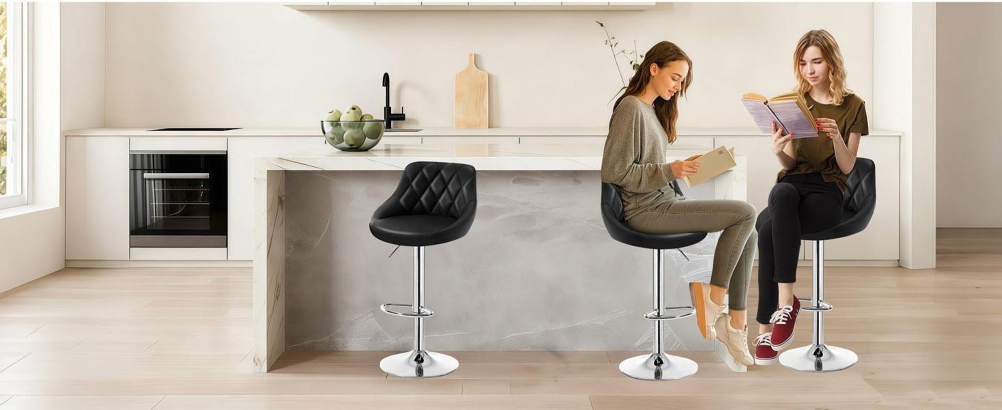 2er Set Barhocker Höhenverstellbar Drehbar Barstuhl Küche Esszimmer Tresenhocker