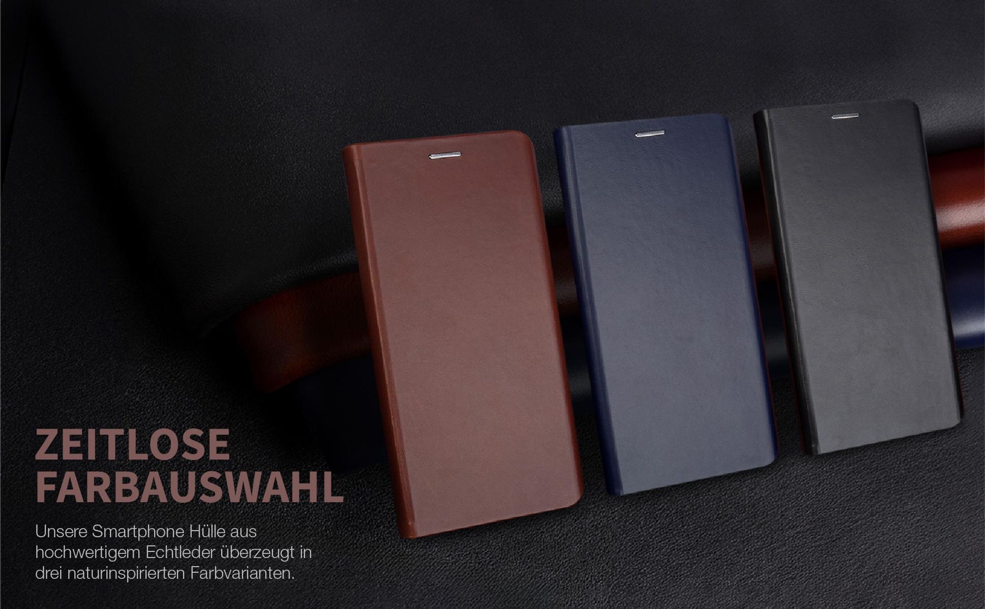 Handyhülle aus Leder in Schwarz für das Xiaomi 15T
