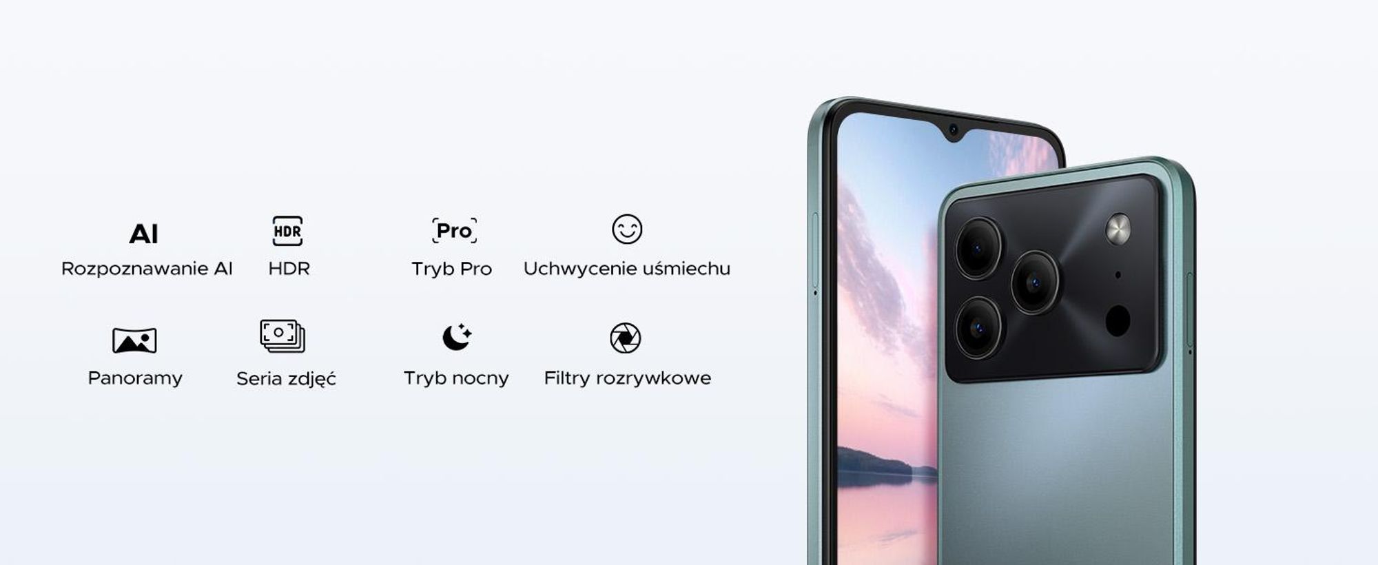 Smartfon DOOGEE Note56 Pro, Android 16, ekran 6,56" 90Hz, bateria 6150mAh, 32GB RAM + 128GB pamięci wewnętrznej, 4G, Dual SIM, 13MP, NFC, czytnik linii papilarnych, rozpoznawanie twarzy