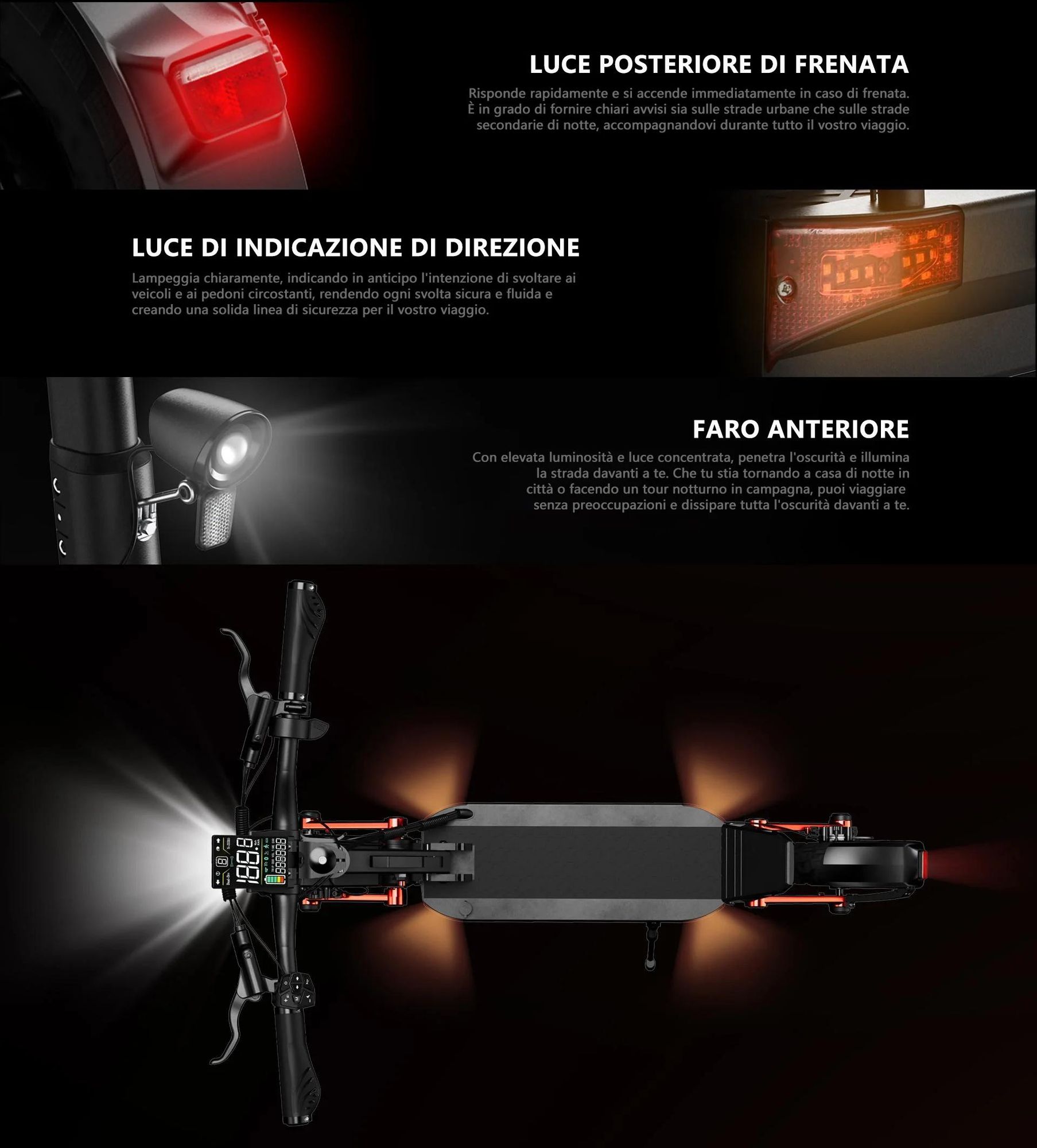 Scooter Elettrico JOYOR S10-S-Z 2025 - 2x1000W Batteria 60V18AH Pieghevole con Display a Colori e Frecce - Nero
