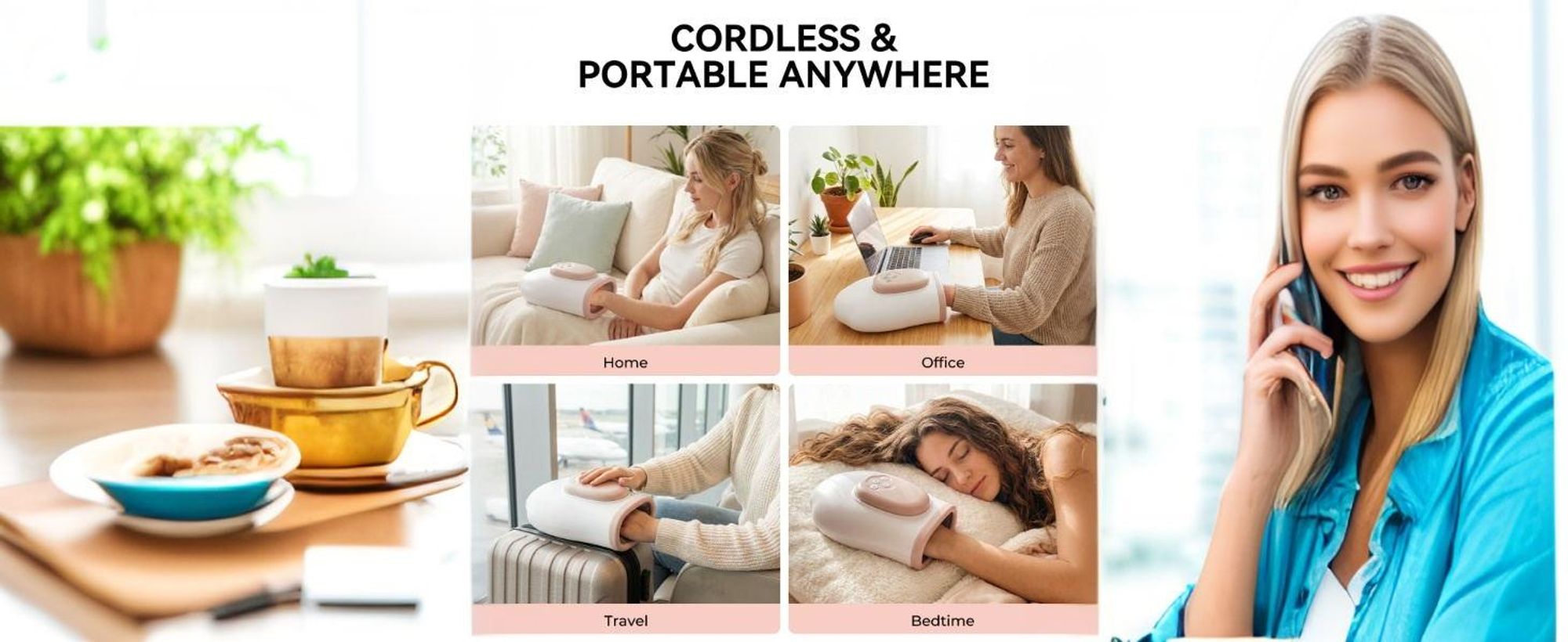 Comfytemp Handmassagegerät mit Wärmefunktion – 5 Modi, Luftdruckmassage für Hände & Handgelenke, Kabellos, Büro & Zuhause