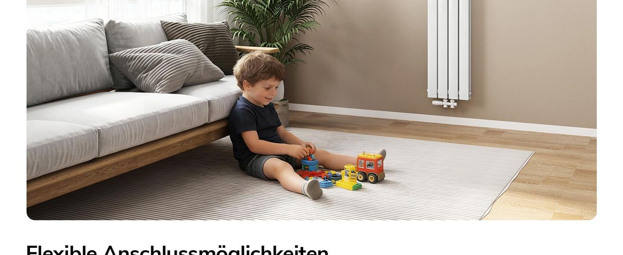 EMKE Heizkörper Flach 90 x 30,4 cm Doppellagig 559 W Weiß Design Paneelheizkörper