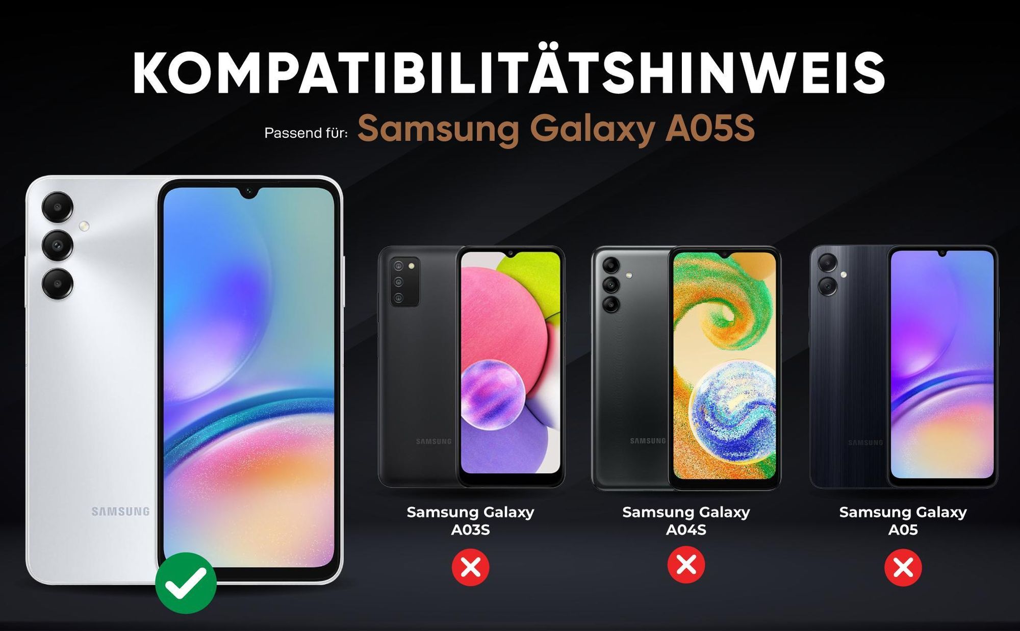 Kompatibilitätshinweise Hülle für Samsung Galaxy A05s