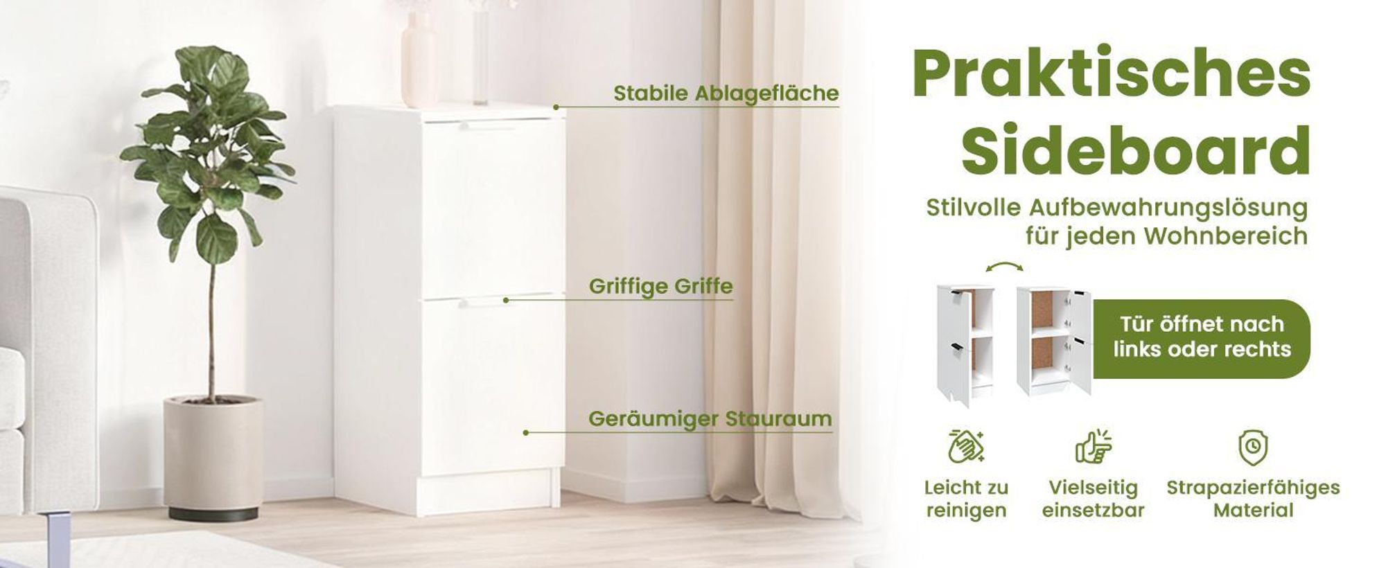 vidaXL Sideboard Weiß 30x30x70 cm Holzwerkstoff