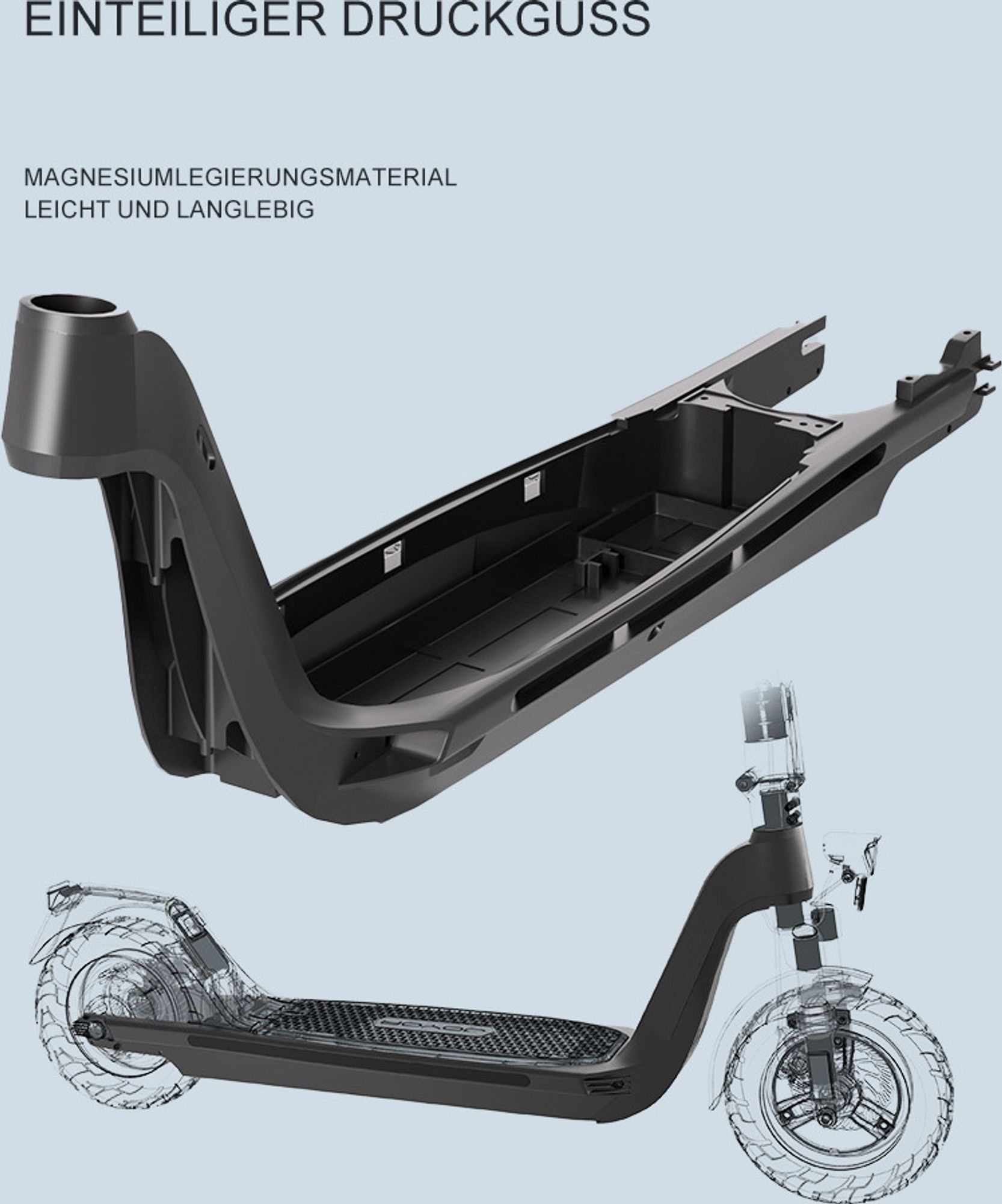 Joyor C10E E-Scooter mit Straßenzulassung wechselbarer Akku Rahmen aus Magnesiumlegierung 120kg 10 Zoll 500W Federung Faltbar