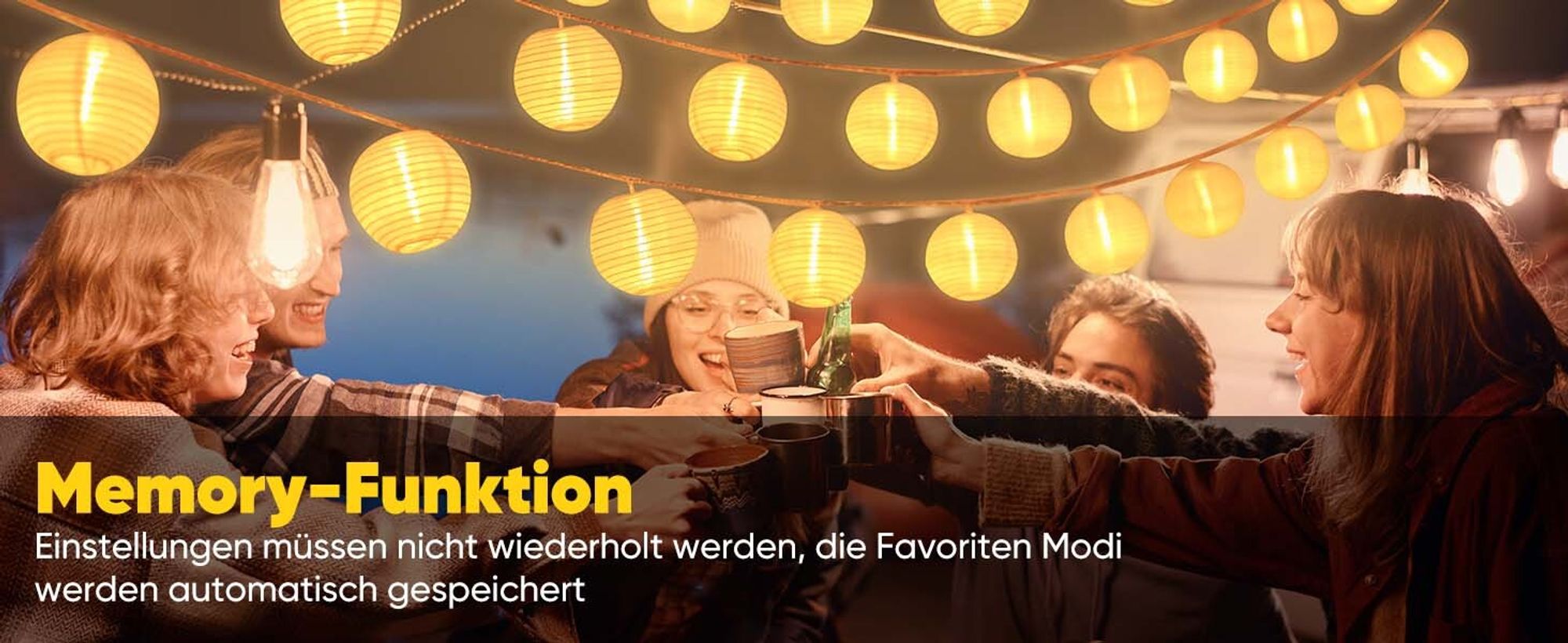 Salcar 30 Laterne LED Batterie 10m Lichterkette Kugel Laterne  8 Lichtmodi Gartenleuchten Außen  Garten Party Deko