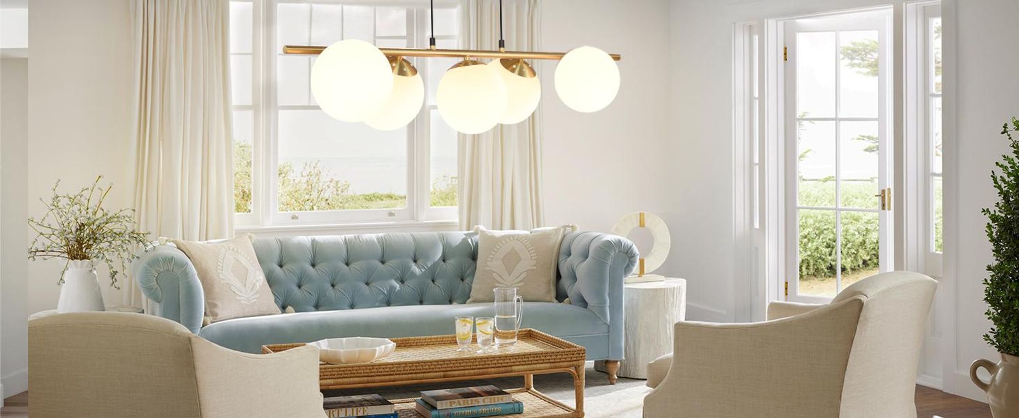 ZMH lampada a sospensione tavolo da pranzo vetro luce a sospensione oro lampada a sospensione E27 5 fiamme 150CM altezza regolabile creativo per sala da pranzo soggiorno bar contatore I senza lampadine