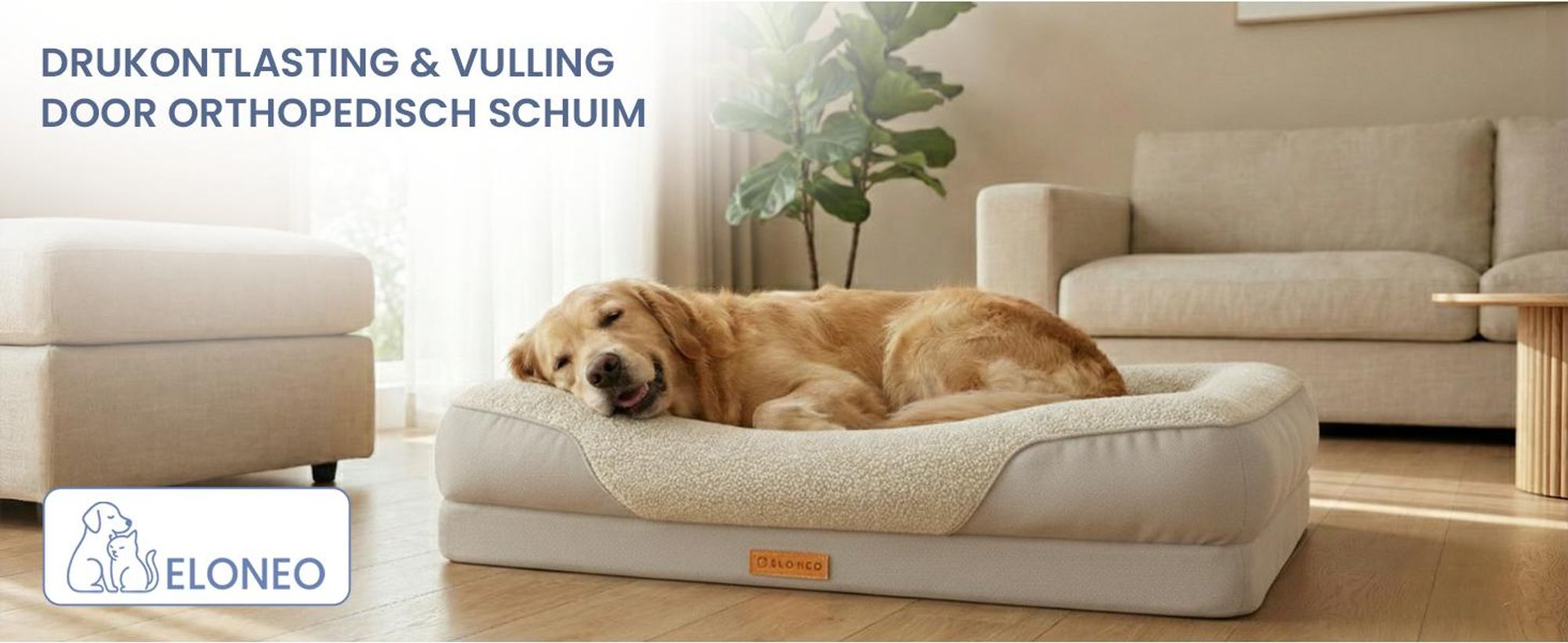 ELONEO Orthopedisch hondenbed, maat L - Grijs