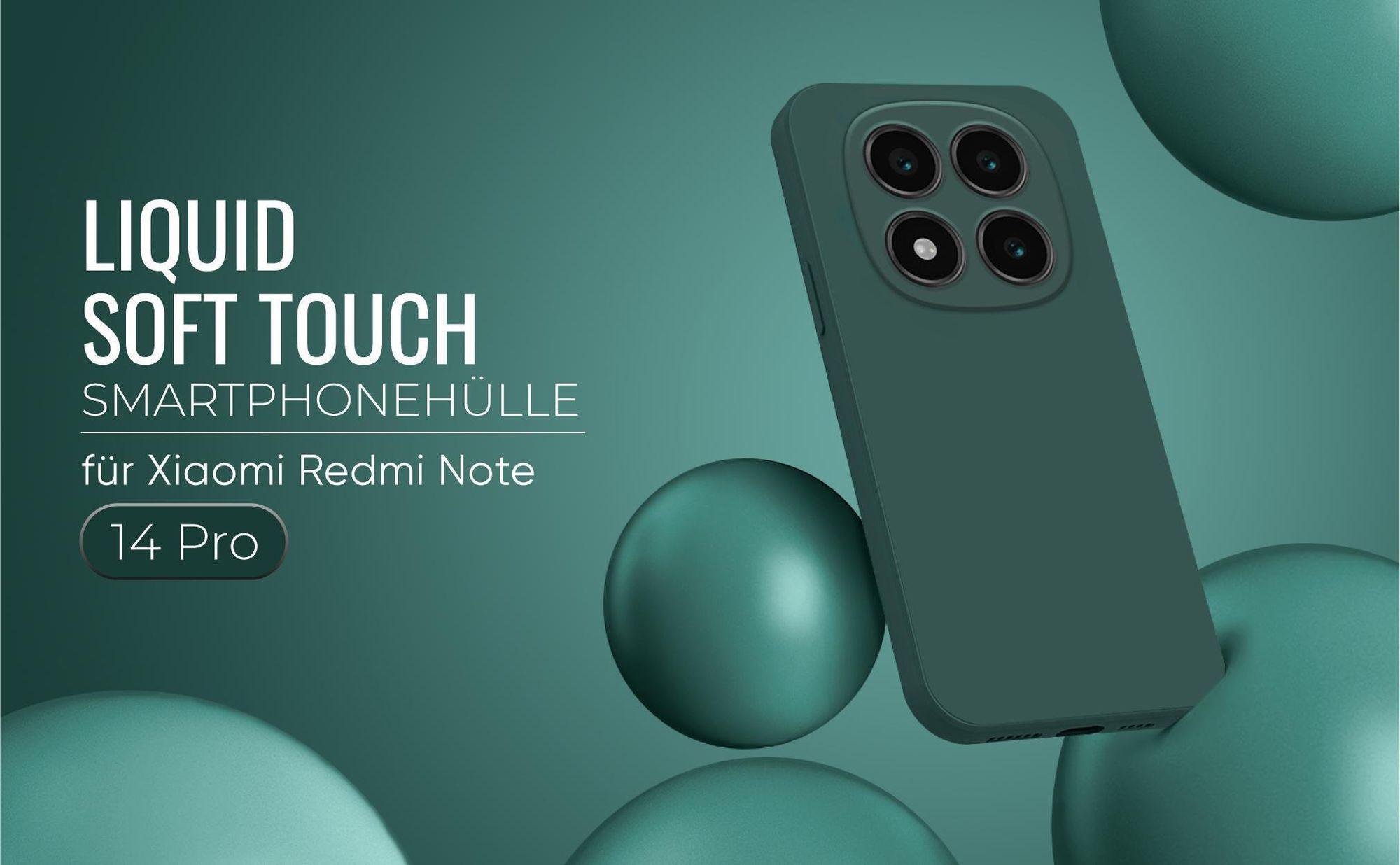Liquid Soft Touch Smartphone Hülle in Grün für Xiaomi Redmi Note 14 Pro