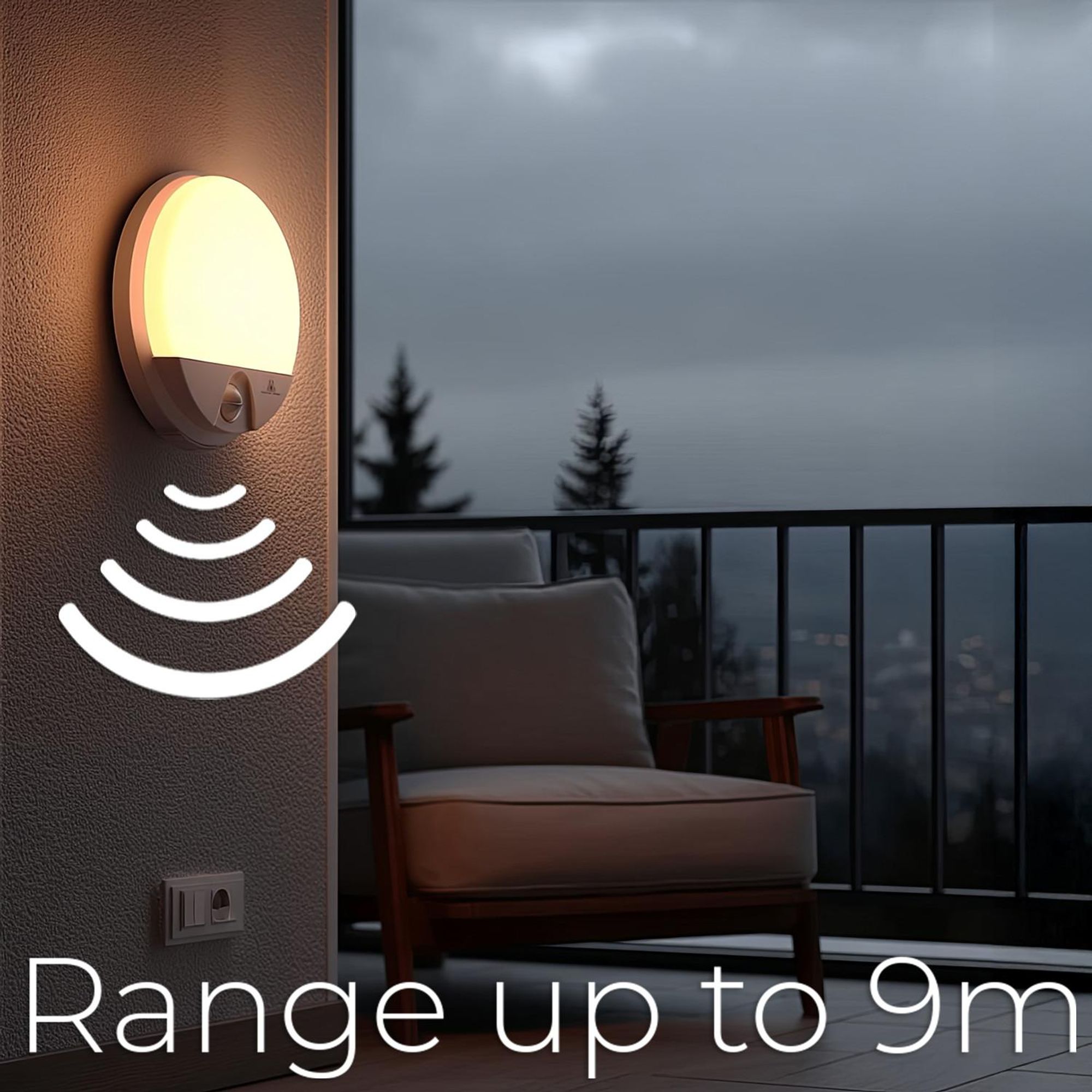 Wandlampe Wandleuchte LED Lampe für Innen u. Außen mit Sensor 4000K Neutral A++