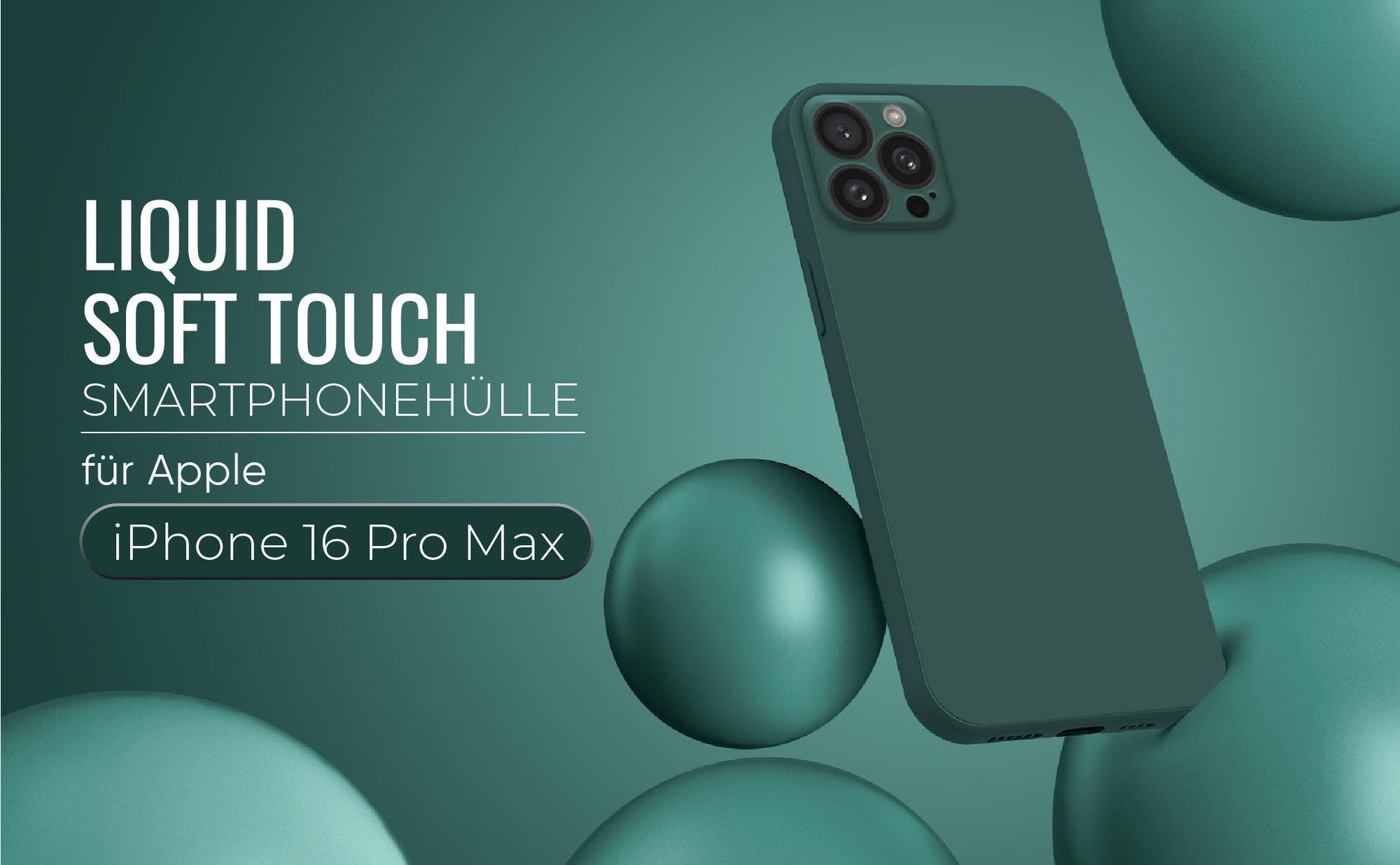 Liquid Soft Touch Smartphone Hülle in Grün für Apple iPhone 16 Pro Max