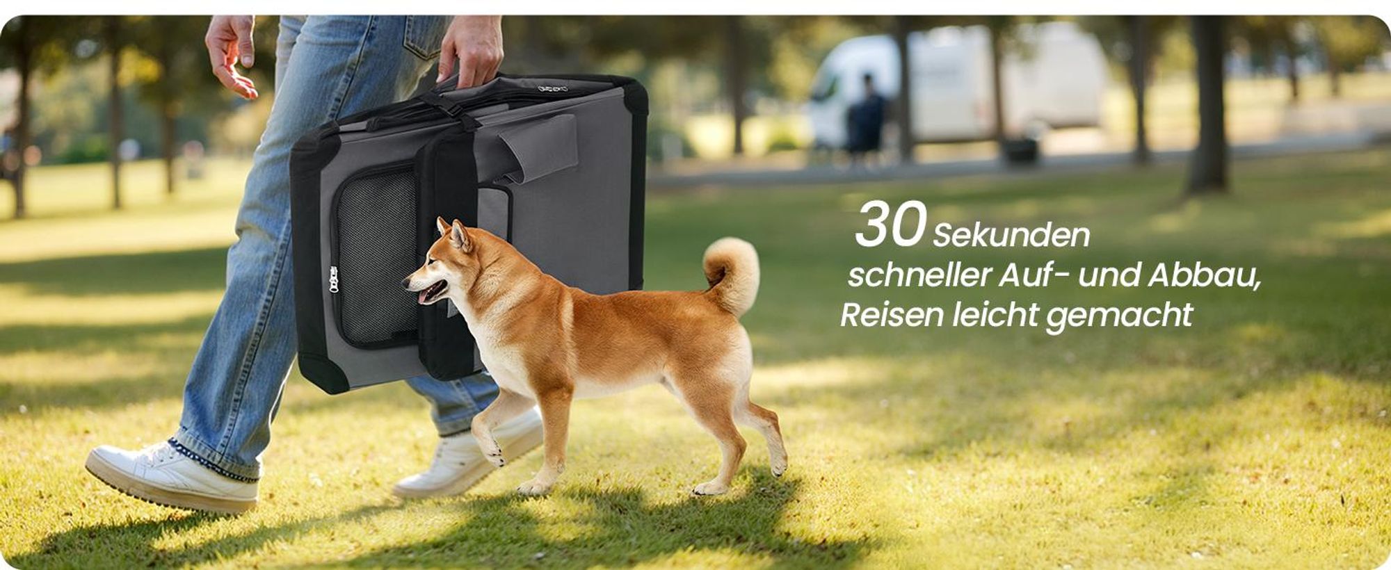 Feandrea Hundebox faltbar, Transportbox, Hundetasche, Oxford-Gewebe, Taschen für Futter