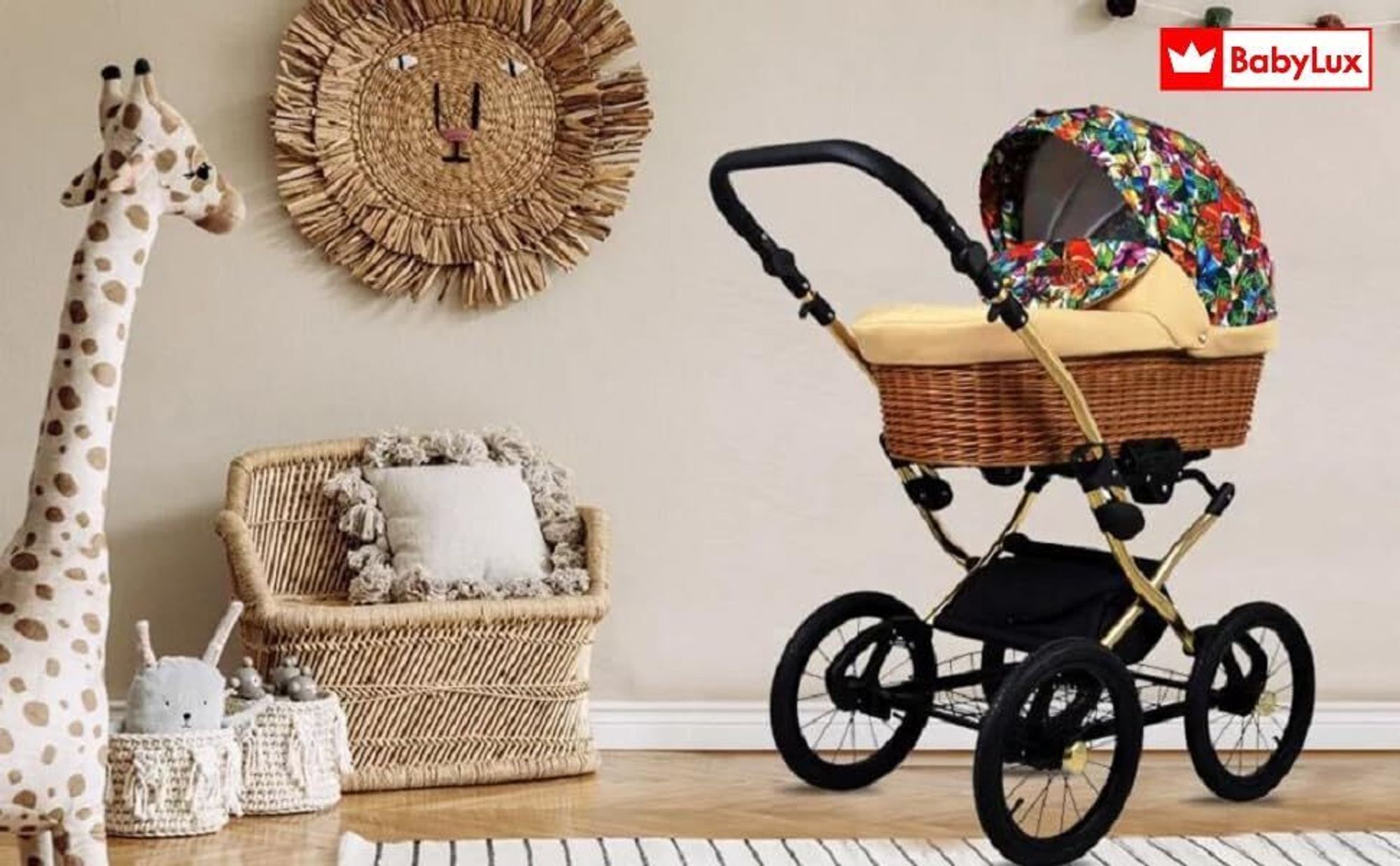 Babylux® Classic Exclusive | 3in1 Kinderwagen Set | Garden Flowers | Kombikinderwagen | Kinderwa