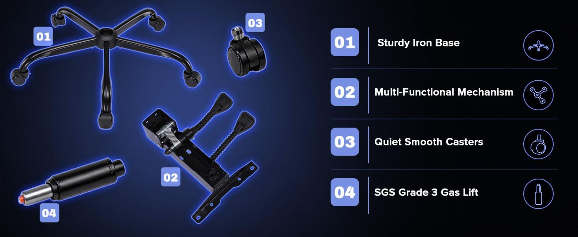 Krzesło gamingowe GTPLAYER, krzesło biurowe, fotel gamingowy z podnóżkiem, ergonomiczne krzesło dla graczy z podłokietnikami połączonymi, regulowane krzesło do biurka