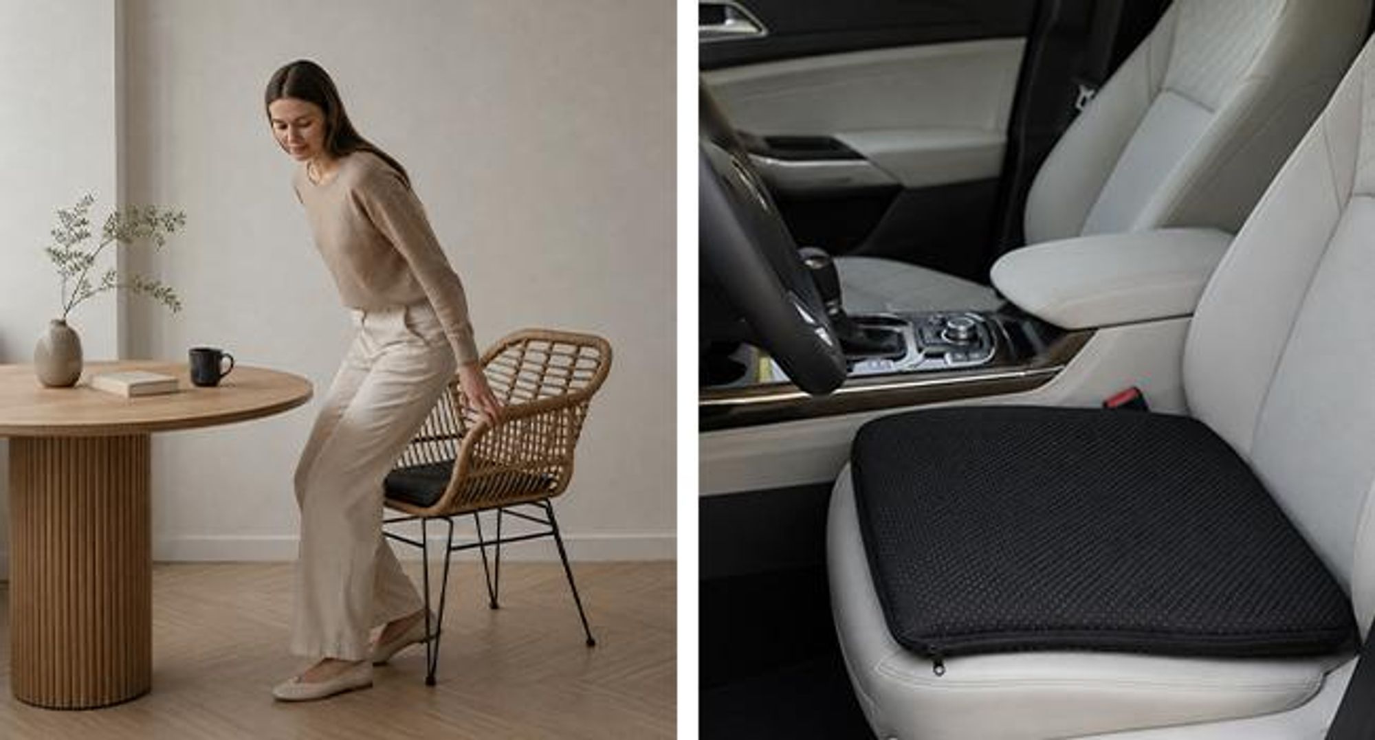 KRUMAD Orthopädisches Sitzkissen Gel, Bürostuhl Kissen, Sitzauflage für Stuhl, Auto und Rollstuhl, ergonomisches Gelkissen 40 x 35 cm