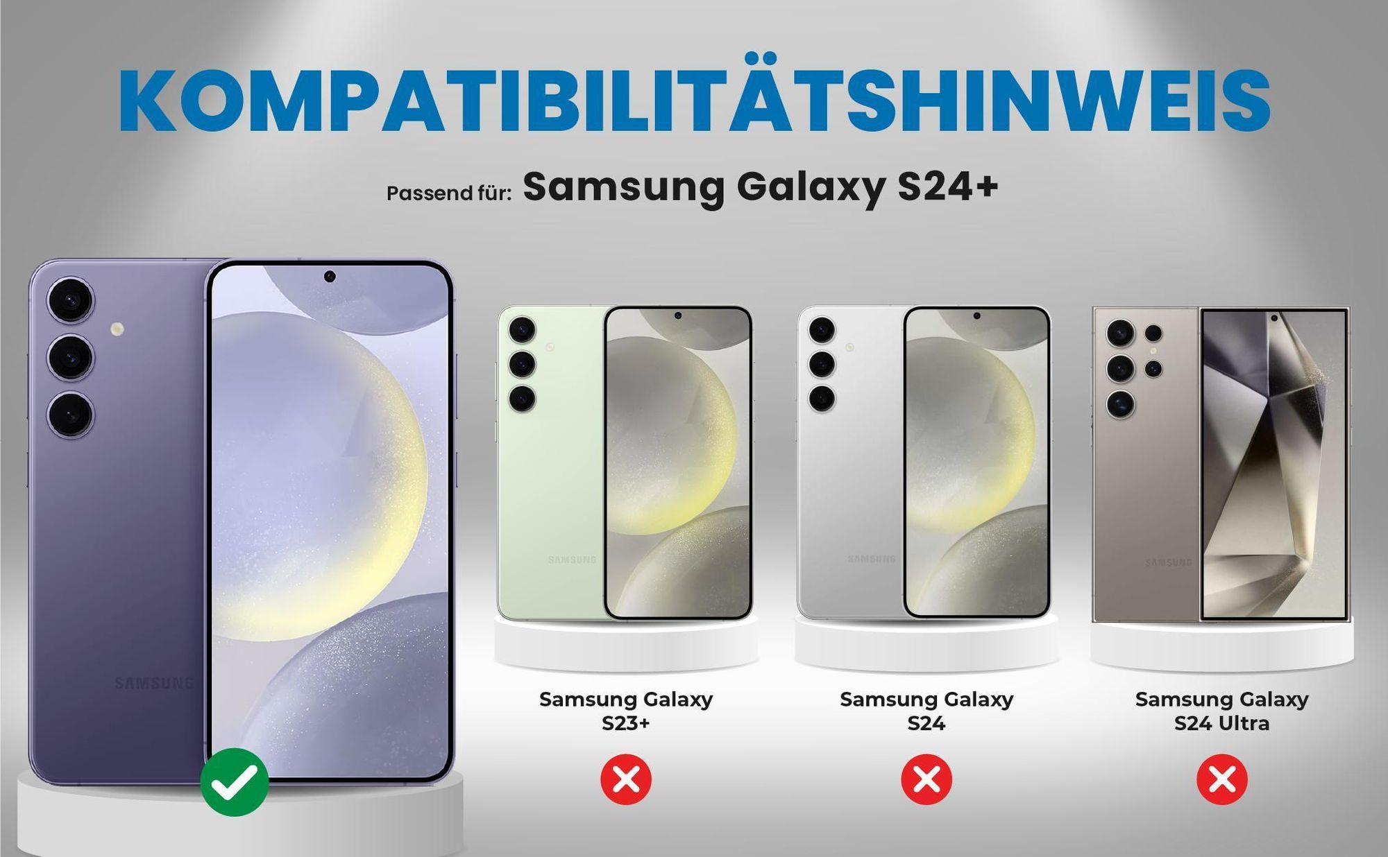 Kompatibilitätshinweise Hülle für Samsung Galaxy S24+