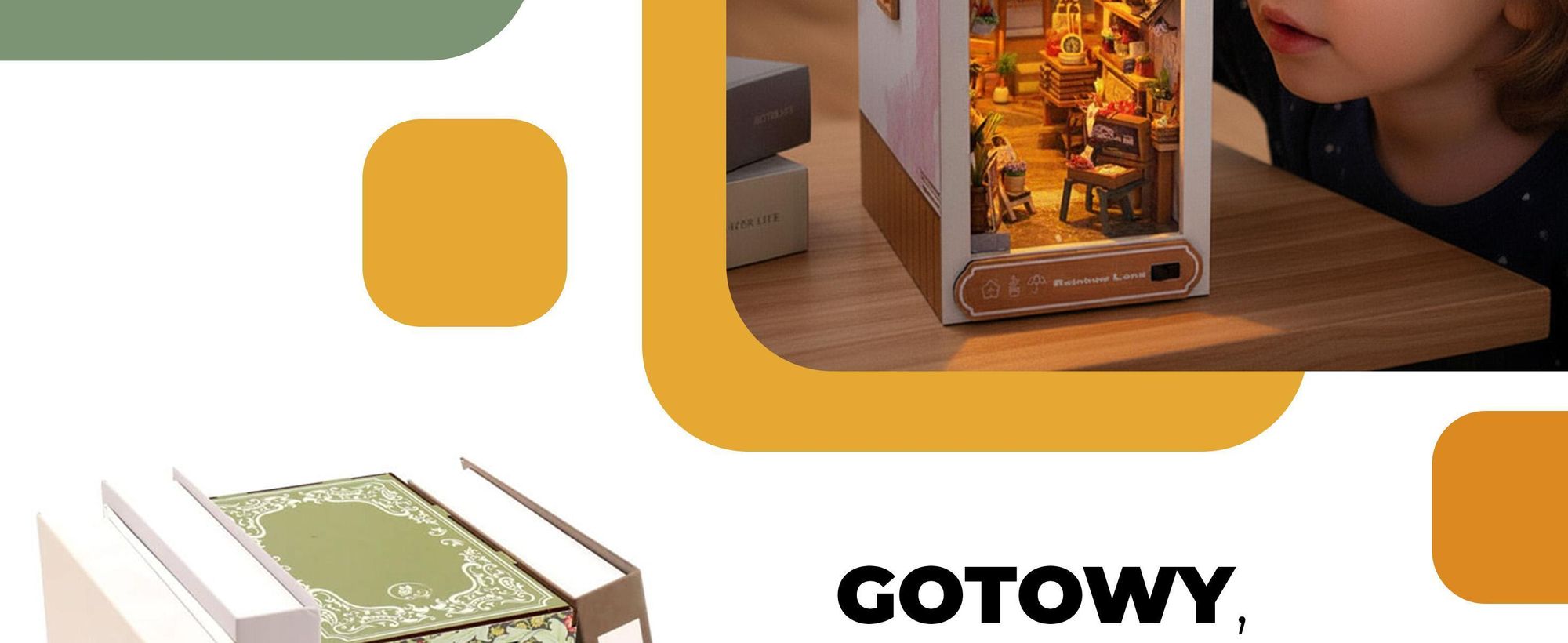 Habarri, Book Nook, DIY book nook, Puzzle 3D, 3d puzzle, dekoracja półki, na prezent