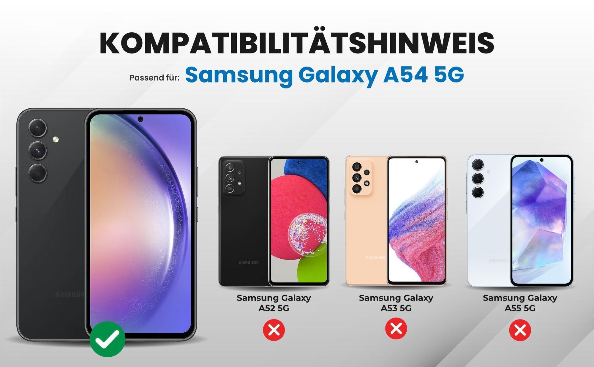 Kompatibilitätshinweise Hülle für Samsung Galaxy A54 5G