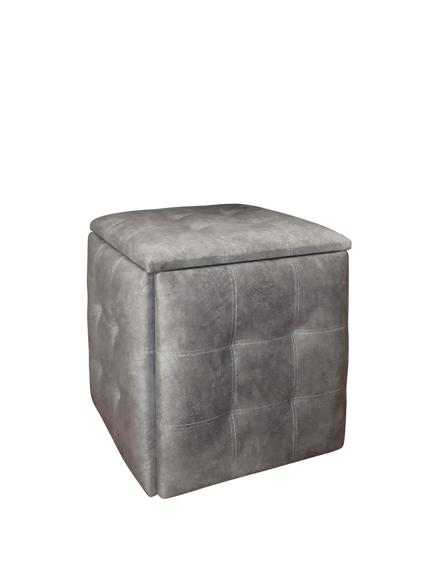 Hocker Set 5-in-1 Sitzhocker-Transformer XL 50 cm Grau Wildleder-Optik Rollbar