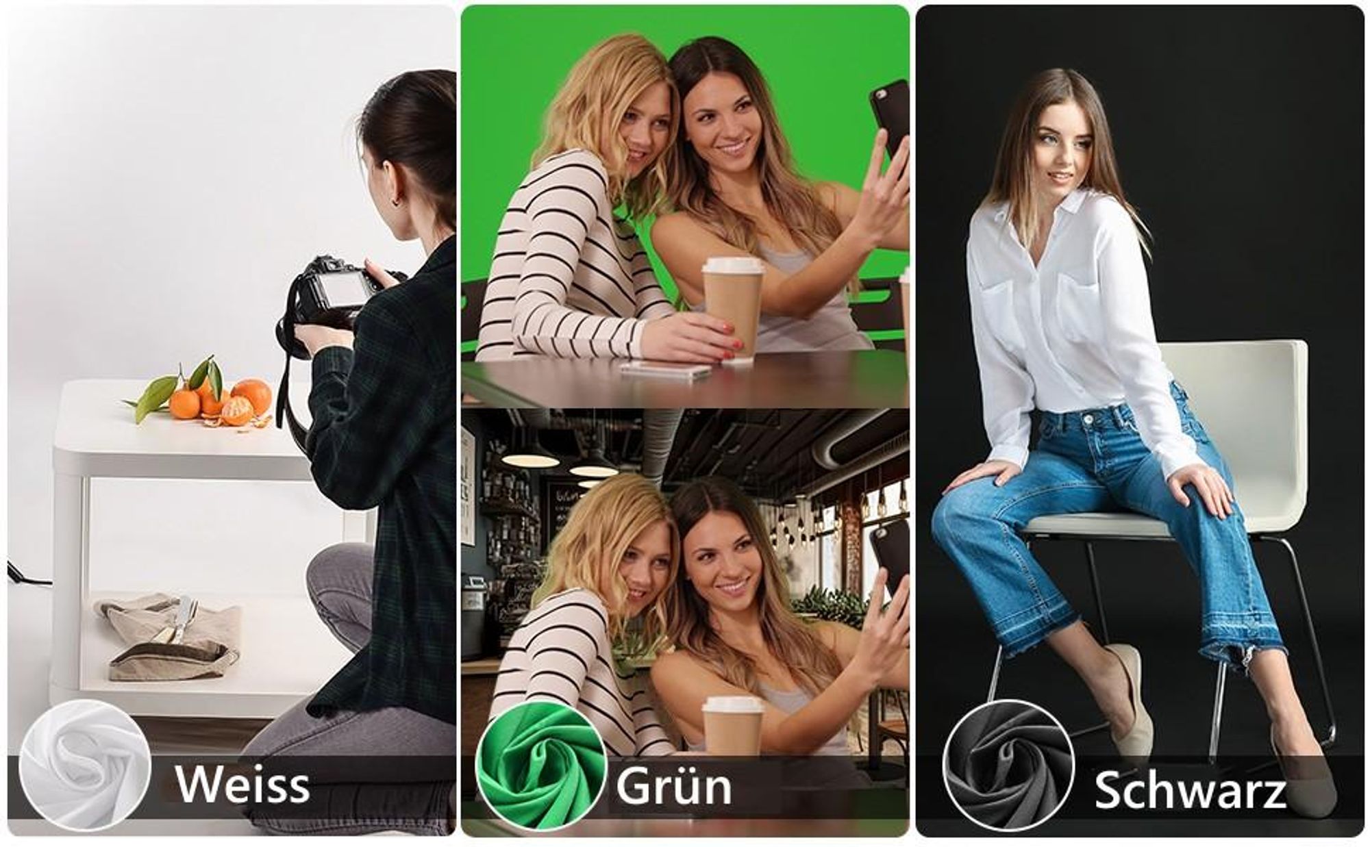 FCH Fotostudio Dauerlicht Softbox Set, Hintergrund Stützsystem,Professionelles Studiosets inkl. Reflektor für Anfänger, Porträts, Produktfotografie
