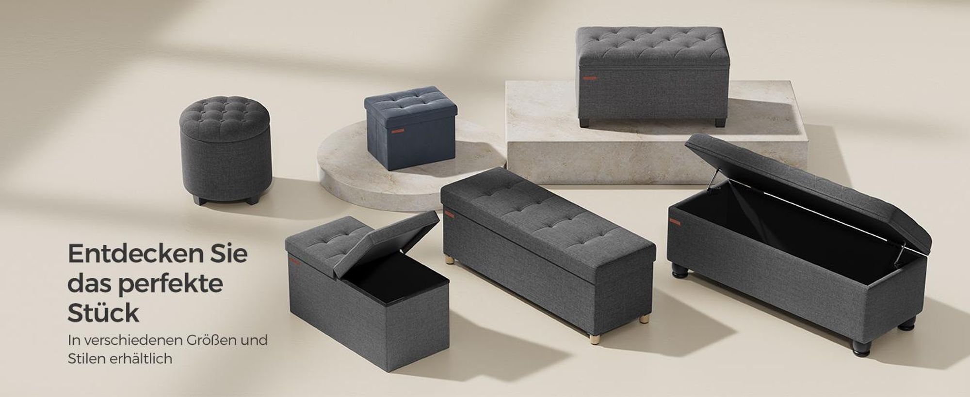 SONGMICS Sitzbank mit Stauraum, klappbare Sitztruhe, Fußbank, 31 x 41 x 31 cm, bis 130 kg belastbar
