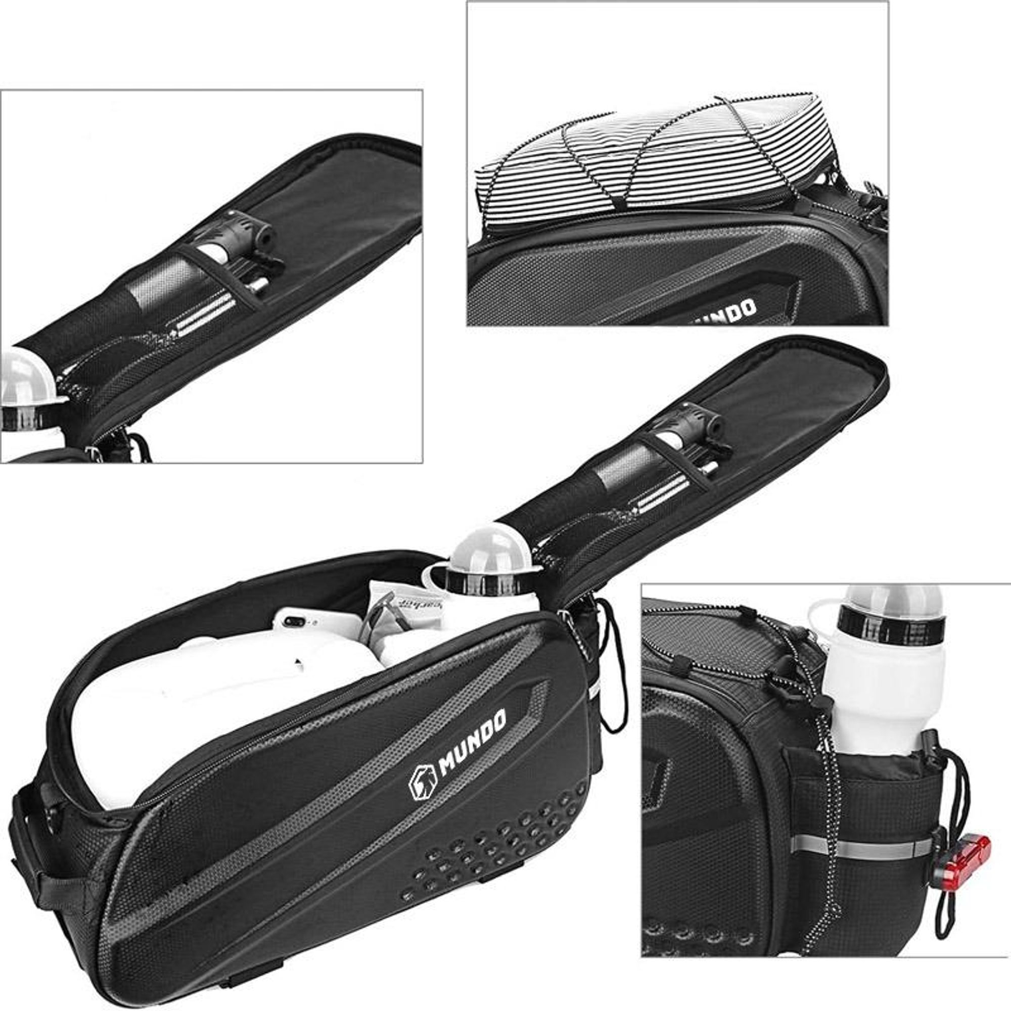 MUNDO® Gepäckträgertasche Fahrradtasche - Thermotasche 12L Multifunktionale Hinterradtasche Kühltasche Wasserdicht mit Reflektoren