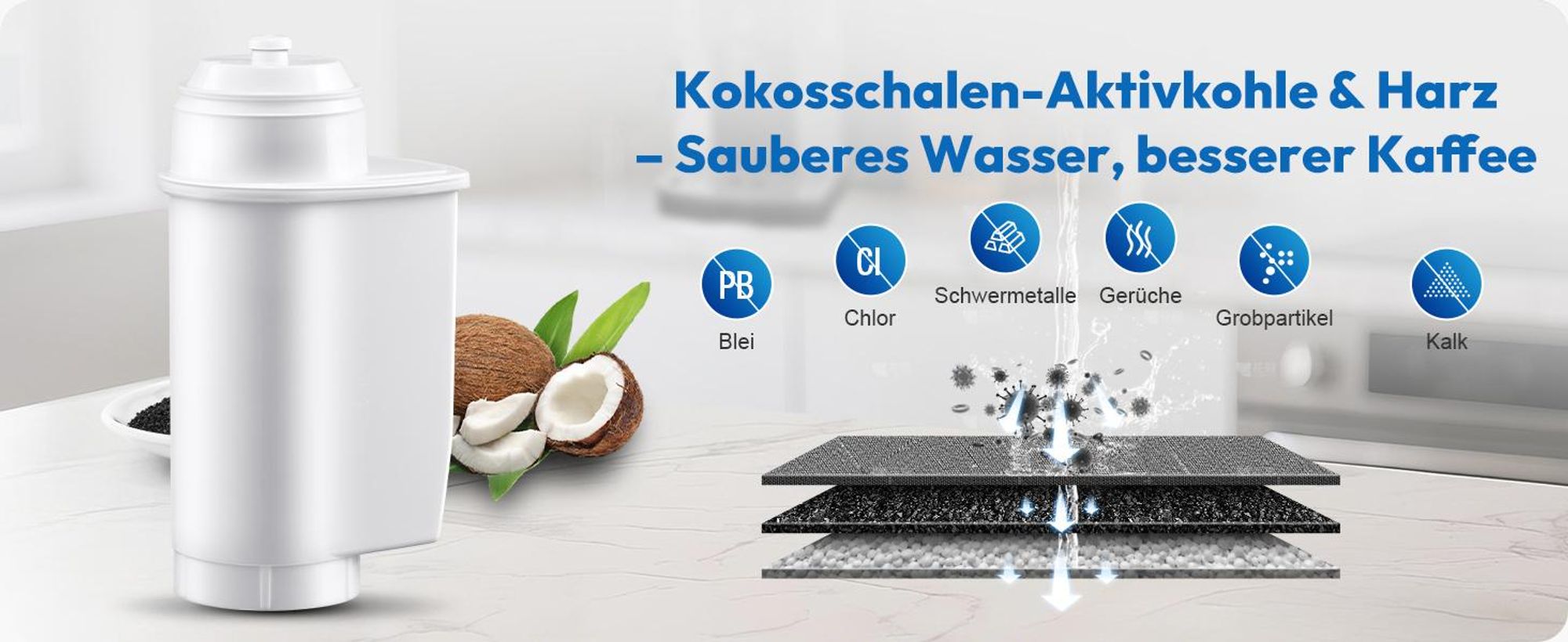 10 Stück Ersatzwasserfilter der Siemens Brita Eq-Serie, EQ5 EQ6 EQ7 EQ9 S700 EQ500, Ersatzwasserfilter für Siemens 3200, Bosch TCZ7003, TCZ7033