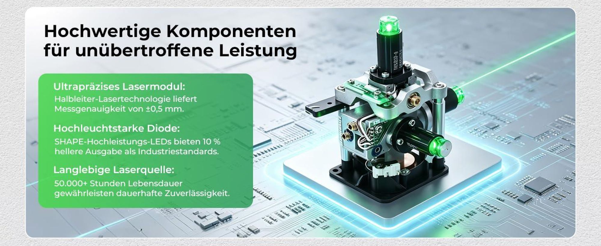 CIGMAN CMG16T Kreuzlinienlaser 4 x 360 Grad mit Stativ – App, Grün, IP54