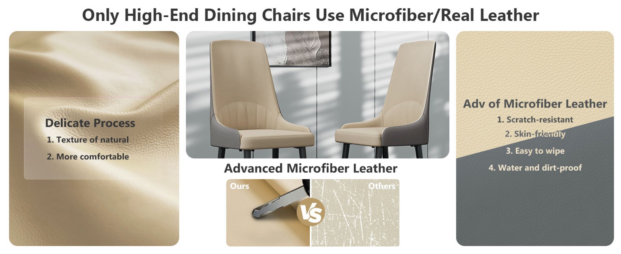 WISFOR 2er Set Esszimmerstühle Leder Metal mit Armlehne Ergonomische Esstisch Stühle mit Polsterung Küchenstühle 150 kg Tragkraft Gastronomie Stühle