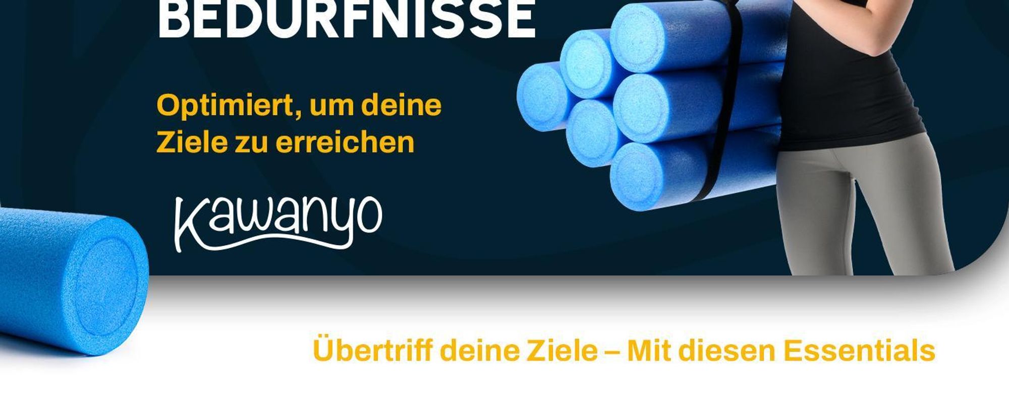 Kawanyo Yoga- & Pilatesrolle 90cm - blau