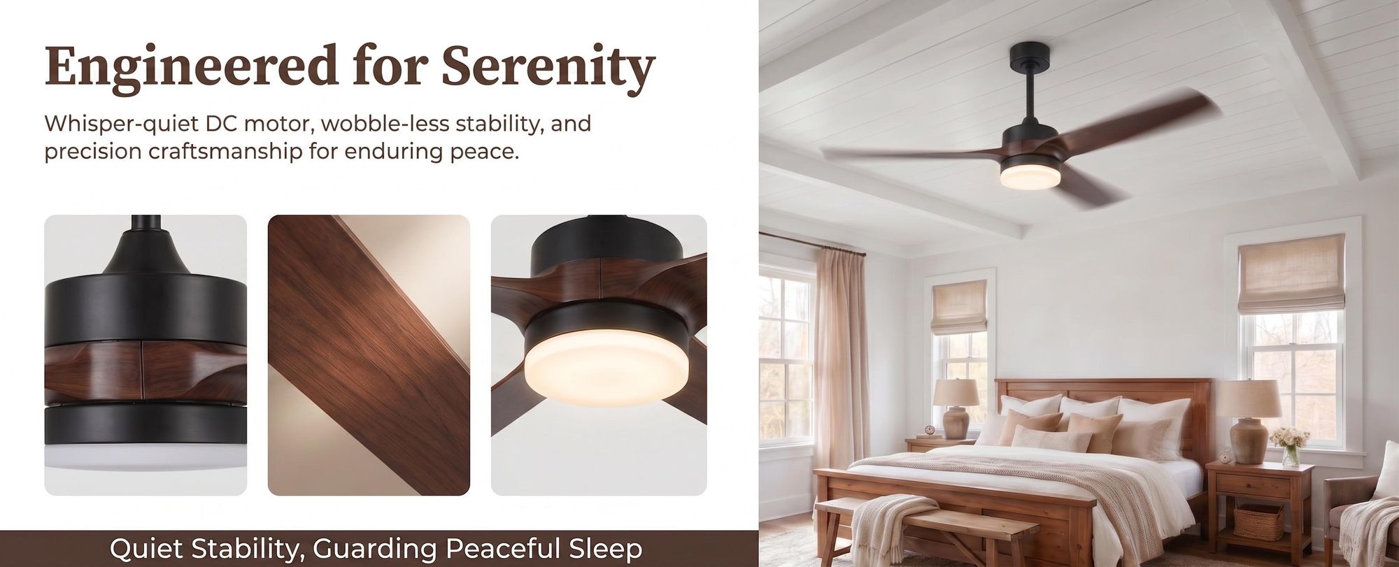 Ventilateur de plafond Tribesigns avec éclairage et télécommande, éclairage LED de 130 cm à intensité variable, ventilateur réversible, moteur CC silencieux, salon, cuisine