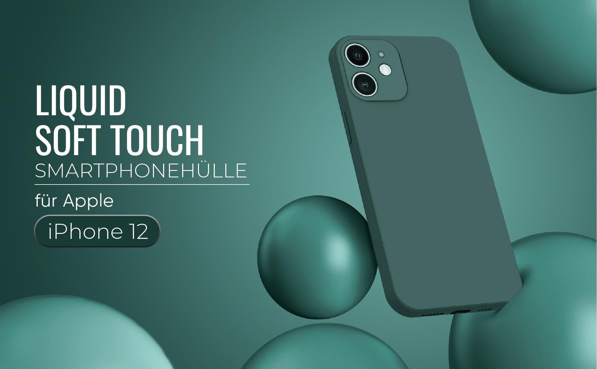 Liquid Soft Touch Smartphone Hülle in Grün für Apple iPhone 12