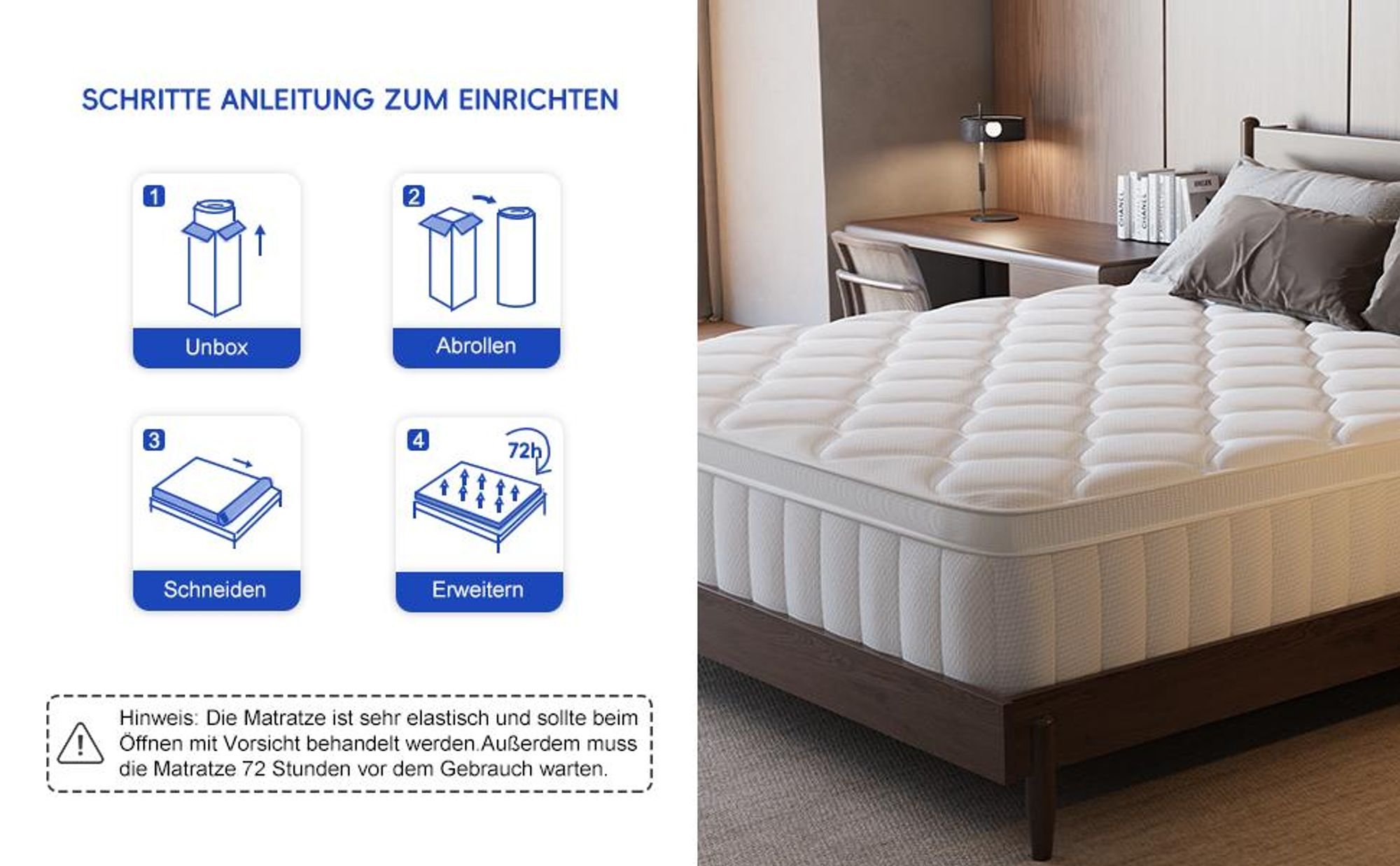 Adormii Matratze 90x200 7-Zonen Kaltschaummatratze Höhe 25cm Matratzen Federkernmatratze 90x200 mit Komfortschaum Taschenfederkernmatratzen,Härtegrad3