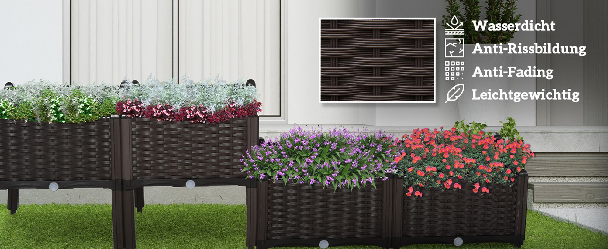 blumenkasten balkon anthrazit JARDI 80 Anthrazit  Balkonkasten 74x17x17 cm 10 kg Naturschiefer Schw   CLIMAQUA