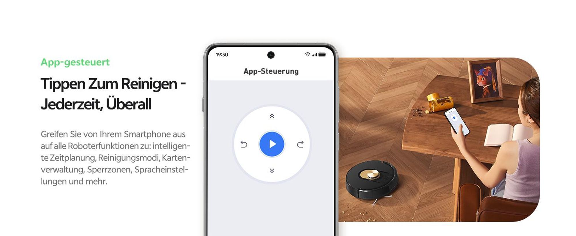Vactidy W9 Saugroboter mit Wischfunktion, 3-in-1 Saug und Wischroboter mit LiDAR Navigation, 5000Pa 150Min Roboter Staubsauger mit App-Anpasssteuerung