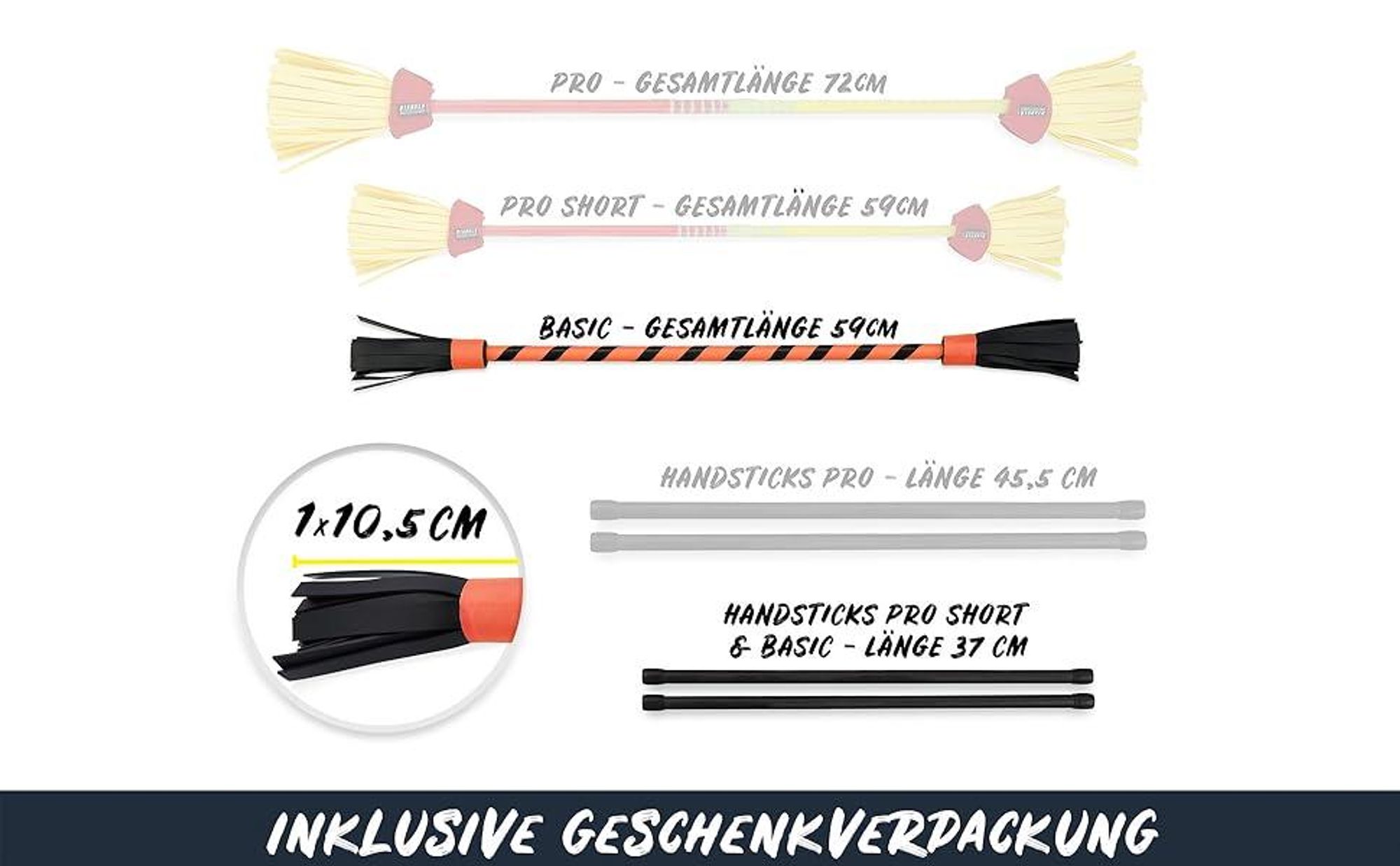 Diabolo Leisure Sport Flowerstick – Flowerstick Basic UV orange mit Fiberglas-Handstöcken | Robuster Flowerstick für Anfänger und Fortgeschrittene