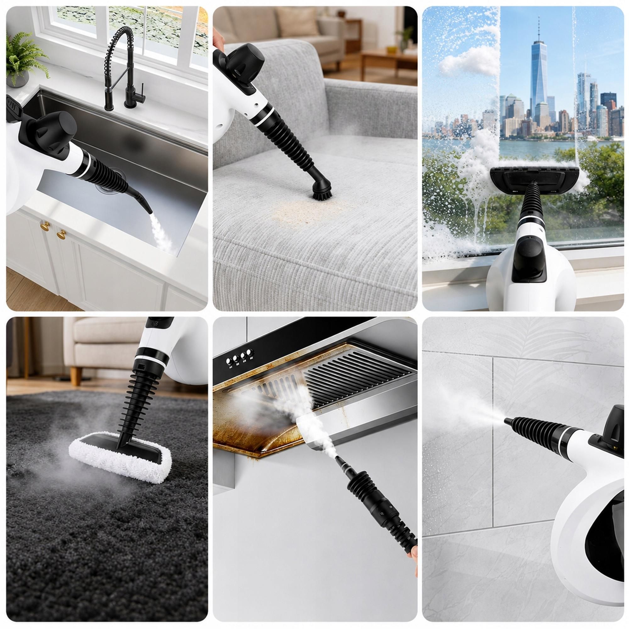 Myjka Parowa Parownica Czyścik Mop Parowy Do Kuchni Podłogi Okien Fug 1050W